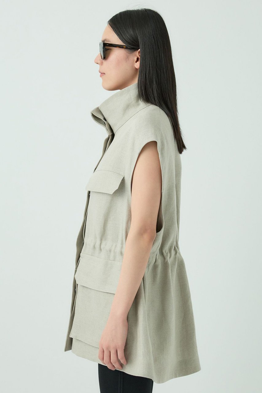【カオス/Chaos】のリネンキャンバスベスト 人気、トレンドファッション・服の通販 founy(ファニー) 　ファッション　Fashion　レディースファッション　Fashion for Women　アウター　Coat / Outerwear Collection　レディースジャケット・軽アウター　Jackets　ジャケット　Jacket, Outerwear　フロント　Front, Front Design　ベスト　Vest, Waistcoat　ポケット　Pocket, Pocket Detail　ミリタリー　Military, Army Style　リネン　Linen, Linen Fabric　ロング　Long, Long-Length　再入荷　Restock / Back in Stock　other-6|ID: prp329100004454762 ipo3291000000032694113