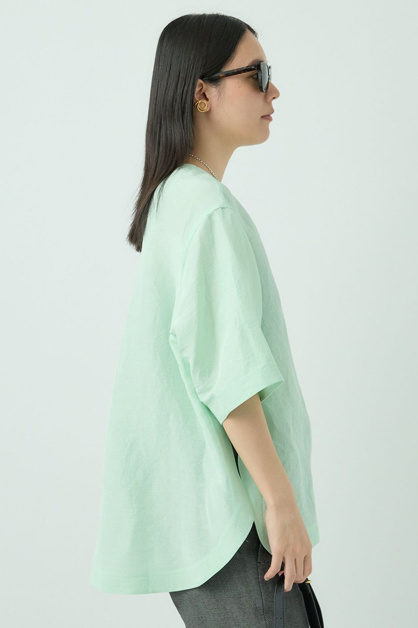 【カオス/Chaos】のパースローブTシャツ 人気、トレンドファッション・服の通販 founy(ファニー) 　ファッション　Fashion　レディースファッション　Ladies' Fashion Online　トップス・カットソー　Tops/Tshirt　シャツ/ブラウス　Shirts/Blouses　ロング / Tシャツ　T-Shirts　カットソー　Cut and Sewn　クラシック　Classic　ショート　Short　シルク　Silk　シンプル　Simple　スリーブ　Sleeve　フロント　Front　ラウンド　Round　リネン　Linen　再入荷　Restock/Back In Stock/Re Arrival　other-6|ID: prp329100004454763 ipo3291000000031324501