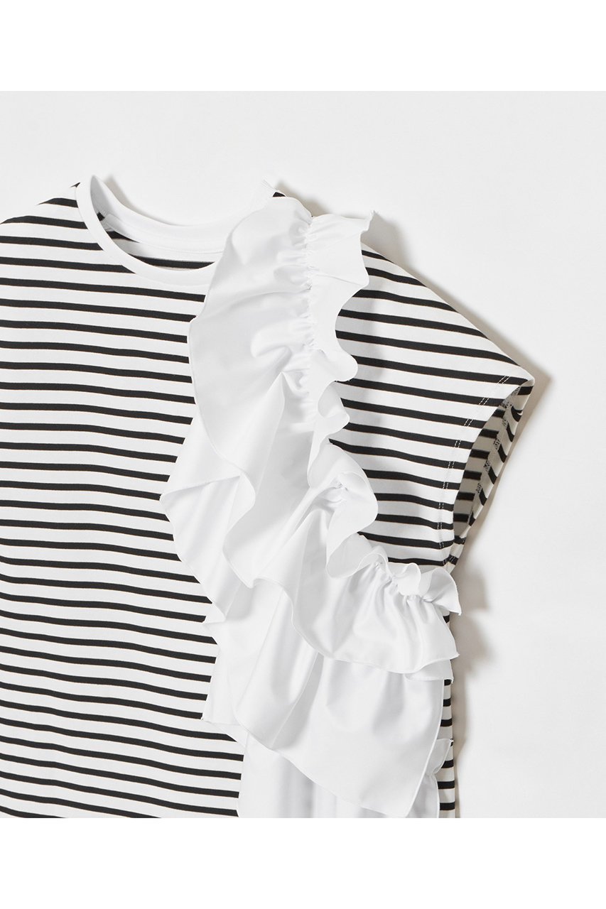 【アルアバイル/allureville】の【LOULOU WILLOUGHBY】ギャザーレイヤーTシャツ 人気、トレンドファッション・服の通販 founy(ファニー) 　ファッション　Fashion　レディースファッション　Ladies' Fashion Online　トップス・カットソー　Tops/Tshirt　シャツ/ブラウス　Shirts/Blouses　ロング / Tシャツ　T-Shirts　カットソー　Cut and Sewn　ギャザー　Gather　ショート　Short　スリーブ　Sleeve　タフタ　Taffeta　バランス　Balance　ボーダー　Border　人気　Popularity　今季　This Season　other-3|ID: prp329100004454767 ipo3291000000031251724
