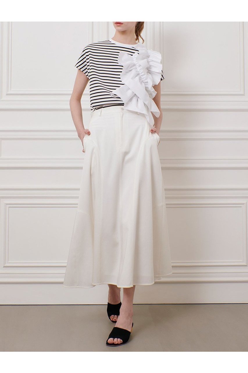 【アルアバイル/allureville】の【LOULOU WILLOUGHBY】ギャザーレイヤーTシャツ 人気、トレンドファッション・服の通販 founy(ファニー) 　ファッション　Fashion　レディースファッション　Ladies' Fashion Online　トップス・カットソー　Tops/Tshirt　シャツ/ブラウス　Shirts/Blouses　ロング / Tシャツ　T-Shirts　カットソー　Cut and Sewn　ギャザー　Gather　ショート　Short　スリーブ　Sleeve　タフタ　Taffeta　バランス　Balance　ボーダー　Border　人気　Popularity　今季　This Season　other-6|ID: prp329100004454767 ipo3291000000031324512