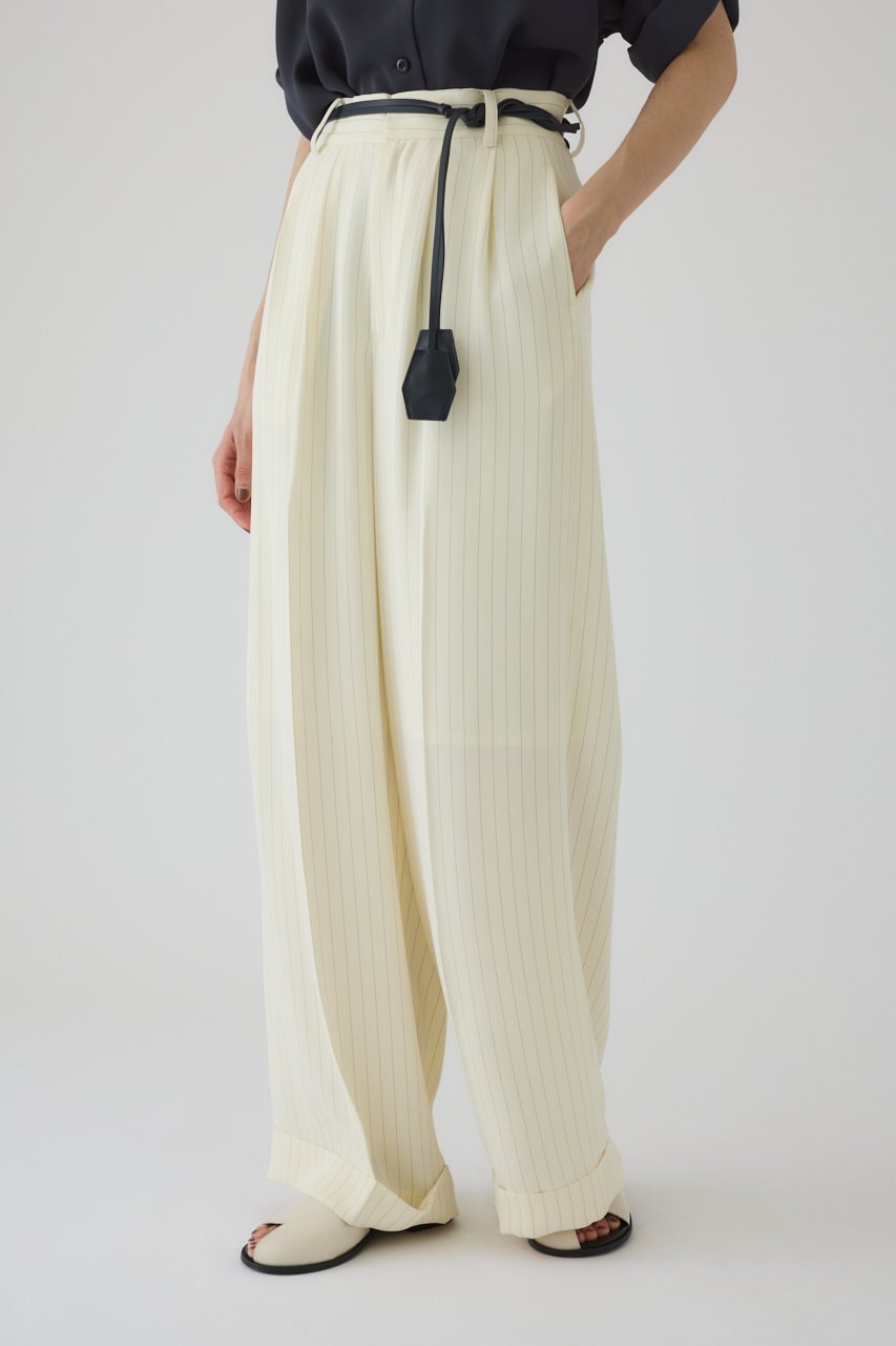【リムアーク/RIM.ARK】のDouble belt set wide PT/パンツ 人気、トレンドファッション・服の通販 founy(ファニー) 　ファッション　Fashion　レディースファッション　Fashion for Women　パンツ　Pants & Trousers　おすすめ　Recommended / Our Picks　エレガント 上品　Elegant　ストライプ　Stripe, Striped Pattern　ベーシック　Basic, Essential　ロング　Long, Long-Length　ワイド　Wide, Wide Fit　無地　Plain, Solid Color　other-2|ID: prp329100004454776 ipo3291000000032808678