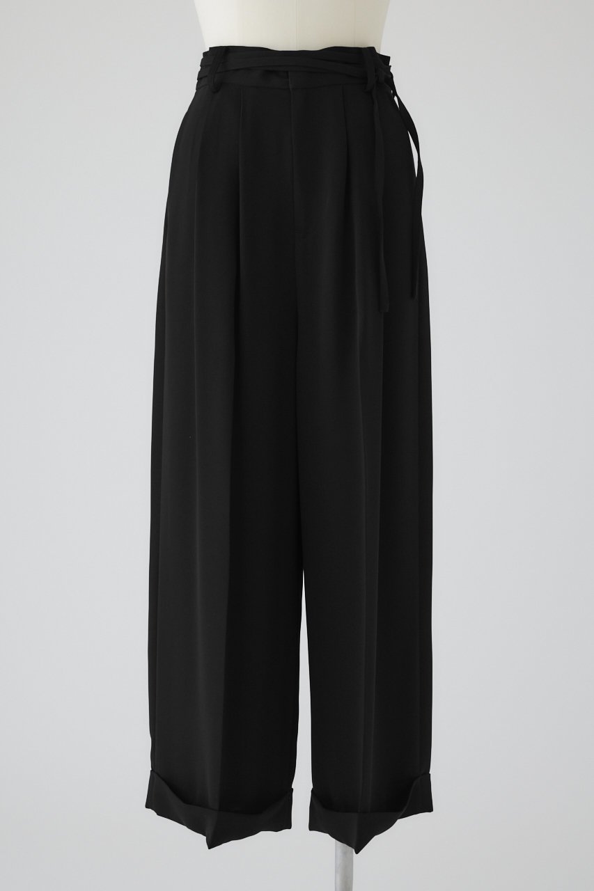 【リムアーク/RIM.ARK】のDouble belt set wide PT/パンツ インテリア・キッズ・メンズ・レディースファッション・服の通販 founy(ファニー) 　ファッション　Fashion　レディースファッション　Fashion for Women　パンツ　Pants & Trousers　おすすめ　Recommended / Our Picks　エレガント 上品　Elegant　ストライプ　Stripe, Striped Pattern　ベーシック　Basic, Essential　ロング　Long, Long-Length　ワイド　Wide, Wide Fit　無地　Plain, Solid Color　ブラック|ID: prp329100004454776 ipo3291000000036180932