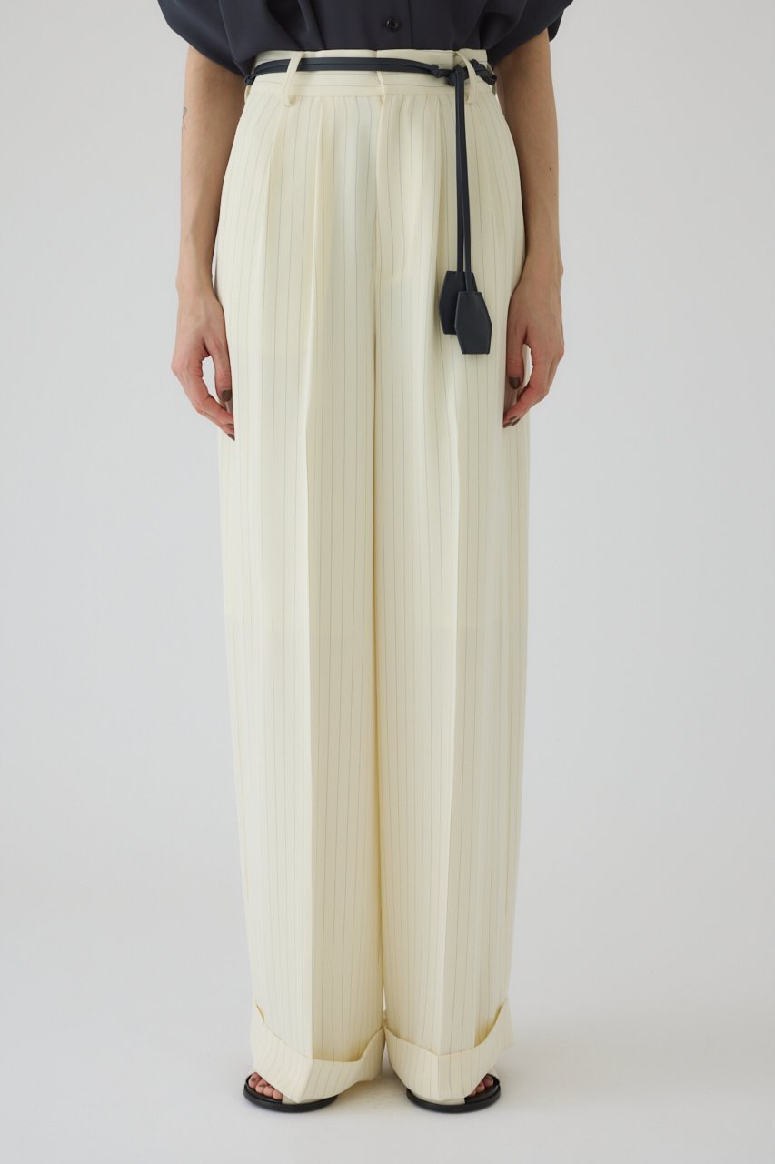 【リムアーク/RIM.ARK】のDouble belt set wide PT/パンツ インテリア・キッズ・メンズ・レディースファッション・服の通販 founy(ファニー) 　ファッション　Fashion　レディースファッション　Fashion for Women　パンツ　Pants & Trousers　おすすめ　Recommended / Our Picks　エレガント 上品　Elegant　ストライプ　Stripe, Striped Pattern　ベーシック　Basic, Essential　ロング　Long, Long-Length　ワイド　Wide, Wide Fit　無地　Plain, Solid Color　マルチ(混色)|ID: prp329100004454776 ipo3291000000036180933