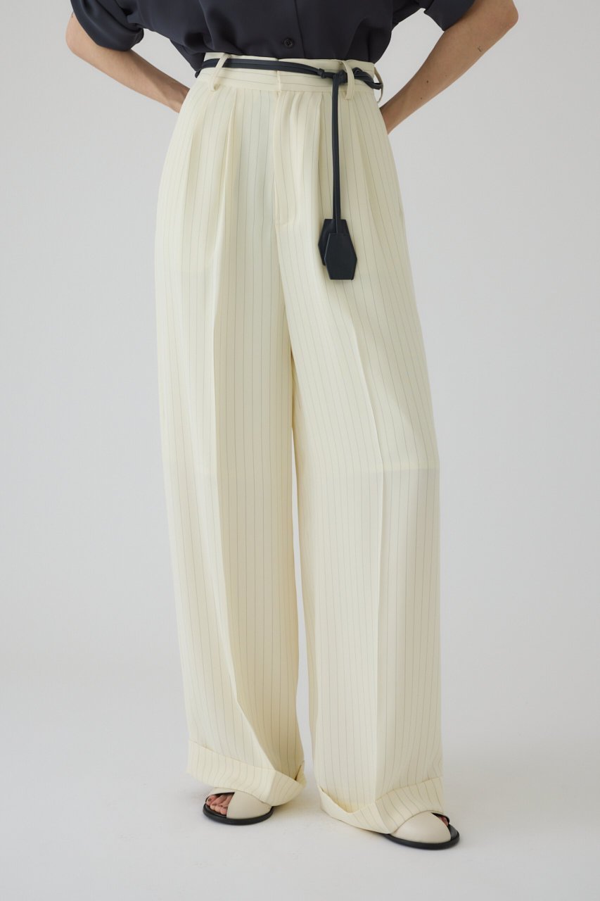 【リムアーク/RIM.ARK】のDouble belt set wide PT/パンツ 人気、トレンドファッション・服の通販 founy(ファニー) 　ファッション　Fashion　レディースファッション　Fashion for Women　パンツ　Pants & Trousers　おすすめ　Recommended / Our Picks　エレガント 上品　Elegant　ストライプ　Stripe, Striped Pattern　ベーシック　Basic, Essential　ロング　Long, Long-Length　ワイド　Wide, Wide Fit　無地　Plain, Solid Color　other-5|ID: prp329100004454776 ipo3291000000036180937