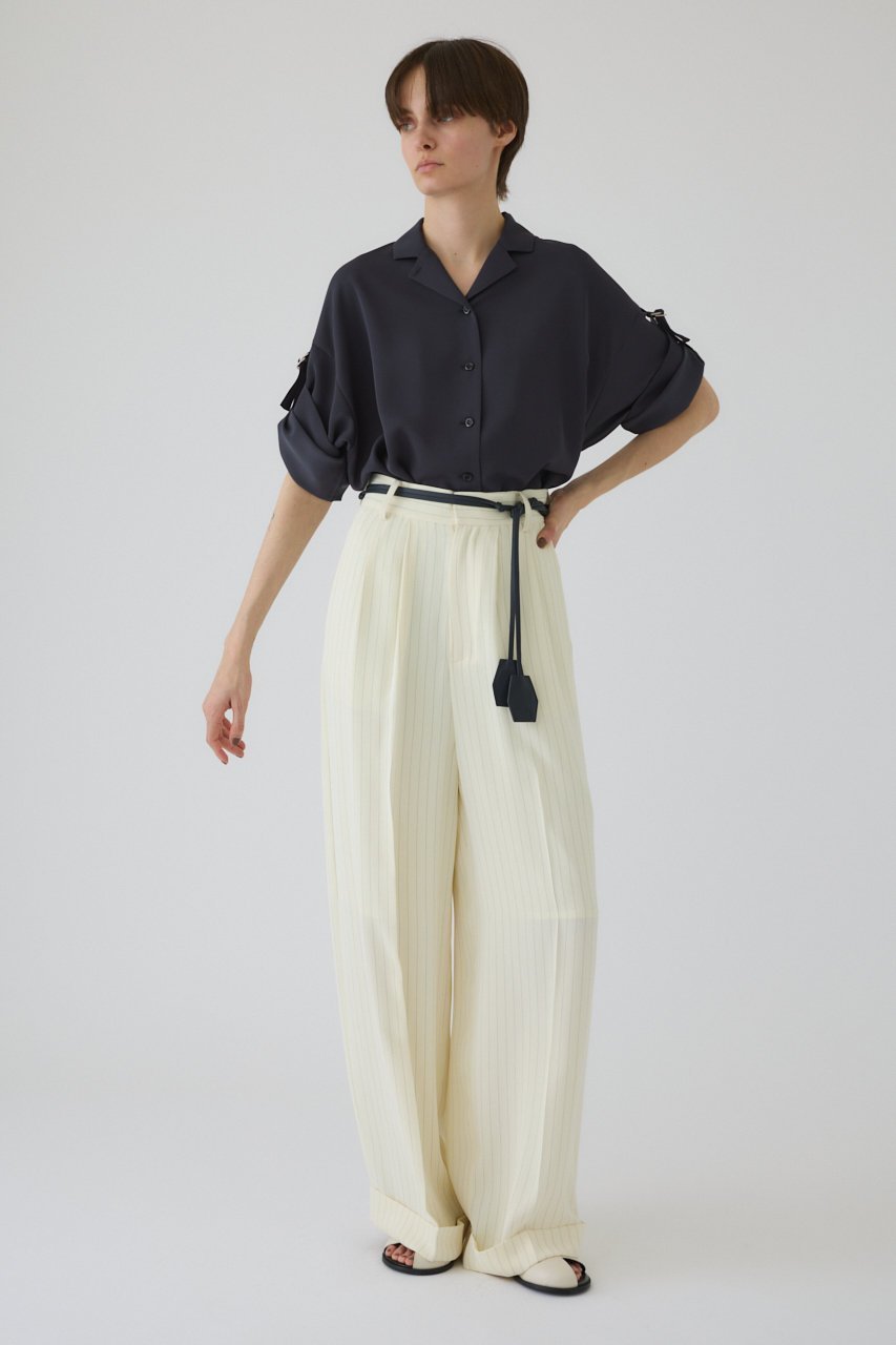 【リムアーク/RIM.ARK】のDouble belt set wide PT/パンツ 人気、トレンドファッション・服の通販 founy(ファニー) 　ファッション　Fashion　レディースファッション　Fashion for Women　パンツ　Pants & Trousers　おすすめ　Recommended / Our Picks　エレガント 上品　Elegant　ストライプ　Stripe, Striped Pattern　ベーシック　Basic, Essential　ロング　Long, Long-Length　ワイド　Wide, Wide Fit　無地　Plain, Solid Color　other-6|ID: prp329100004454776 ipo3291000000036180938