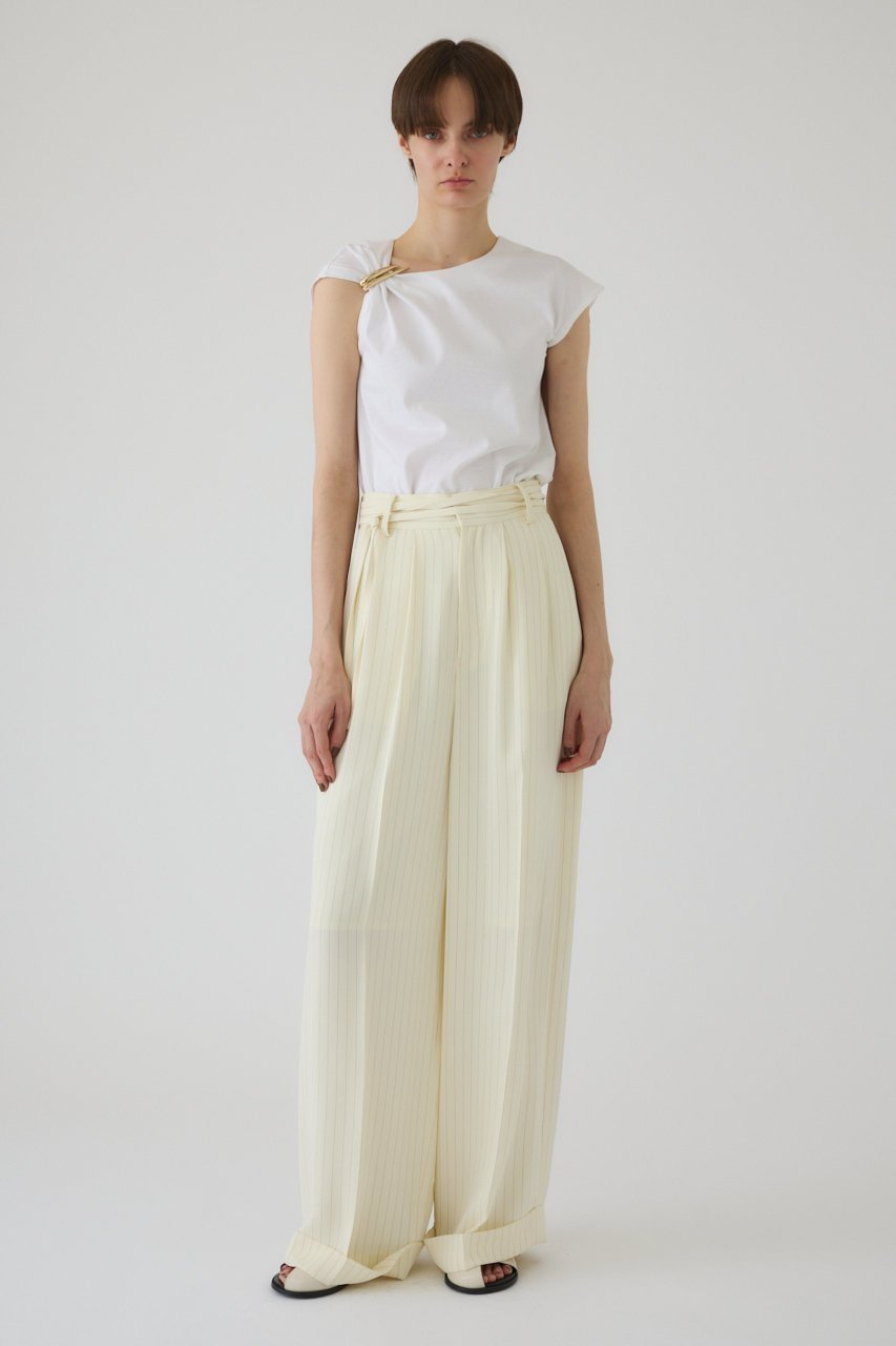 【リムアーク/RIM.ARK】のDouble belt set wide PT/パンツ 人気、トレンドファッション・服の通販 founy(ファニー) 　ファッション　Fashion　レディースファッション　Fashion for Women　パンツ　Pants & Trousers　おすすめ　Recommended / Our Picks　エレガント 上品　Elegant　ストライプ　Stripe, Striped Pattern　ベーシック　Basic, Essential　ロング　Long, Long-Length　ワイド　Wide, Wide Fit　無地　Plain, Solid Color　other-7|ID: prp329100004454776 ipo3291000000036180939