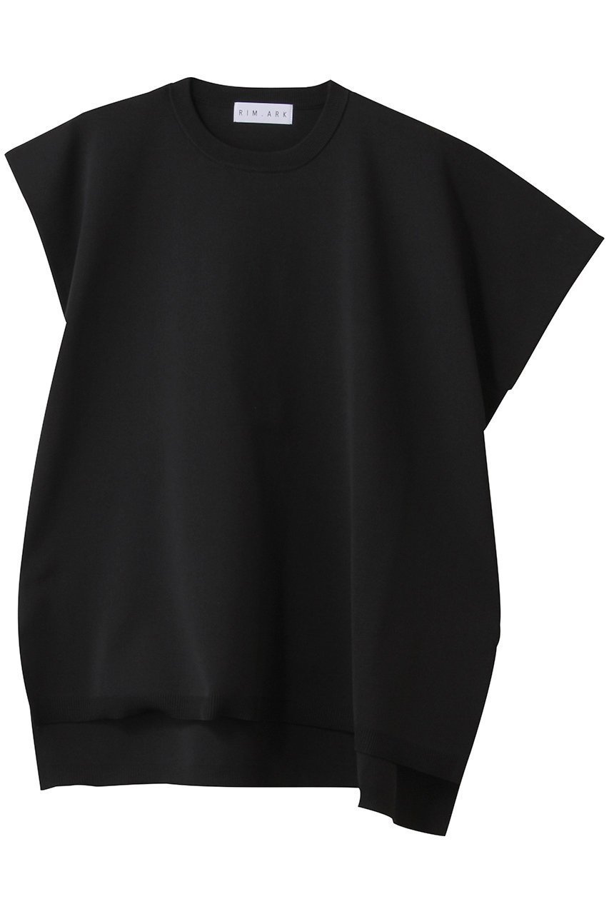 【リムアーク/RIM.ARK】のAsymmetry knit tops/ニット インテリア・キッズ・メンズ・レディースファッション・服の通販 founy(ファニー) 　ファッション　Fashion　レディースファッション　Fashion for Women　トップス・カットソー　Cut & Sew Tops　ニット　Knit Tops & Sweaters　カジュアルプルオーバー・ニットトップス　Pullovers & Knit Tops / Casual Pullovers　アシンメトリー　Asymmetrical Style　シンプル　Simple, Minimal　バランス　Balance, Style Balance　夏　Summer　ブラック|ID: prp329100004454779 ipo3291000000032934392