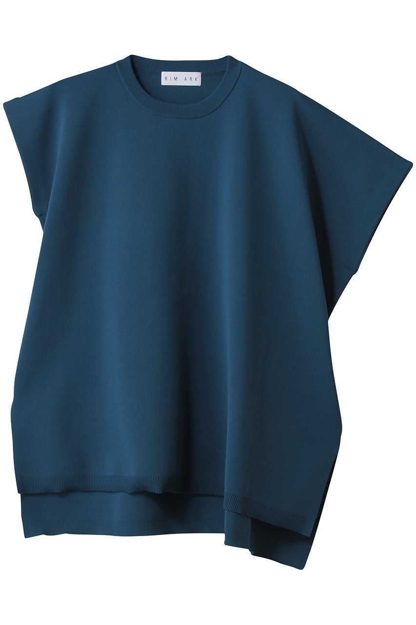 【リムアーク/RIM.ARK】のAsymmetry knit tops/ニット インテリア・キッズ・メンズ・レディースファッション・服の通販 founy(ファニー) 　ファッション　Fashion　レディースファッション　Fashion for Women　トップス・カットソー　Cut & Sew Tops　ニット　Knit Tops & Sweaters　カジュアルプルオーバー・ニットトップス　Pullovers & Knit Tops / Casual Pullovers　アシンメトリー　Asymmetrical Style　シンプル　Simple, Minimal　バランス　Balance, Style Balance　夏　Summer　ブルー|ID: prp329100004454779 ipo3291000000032934417