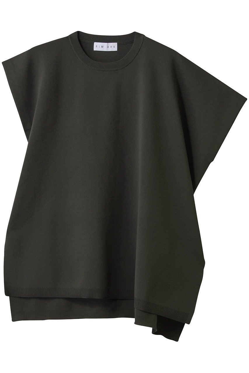 【リムアーク/RIM.ARK】のAsymmetry knit tops/ニット インテリア・キッズ・メンズ・レディースファッション・服の通販 founy(ファニー) 　ファッション　Fashion　レディースファッション　Fashion for Women　トップス・カットソー　Cut & Sew Tops　ニット　Knit Tops & Sweaters　カジュアルプルオーバー・ニットトップス　Pullovers & Knit Tops / Casual Pullovers　アシンメトリー　Asymmetrical Style　シンプル　Simple, Minimal　バランス　Balance, Style Balance　夏　Summer　ダークグレー|ID: prp329100004454779 ipo3291000000032934427