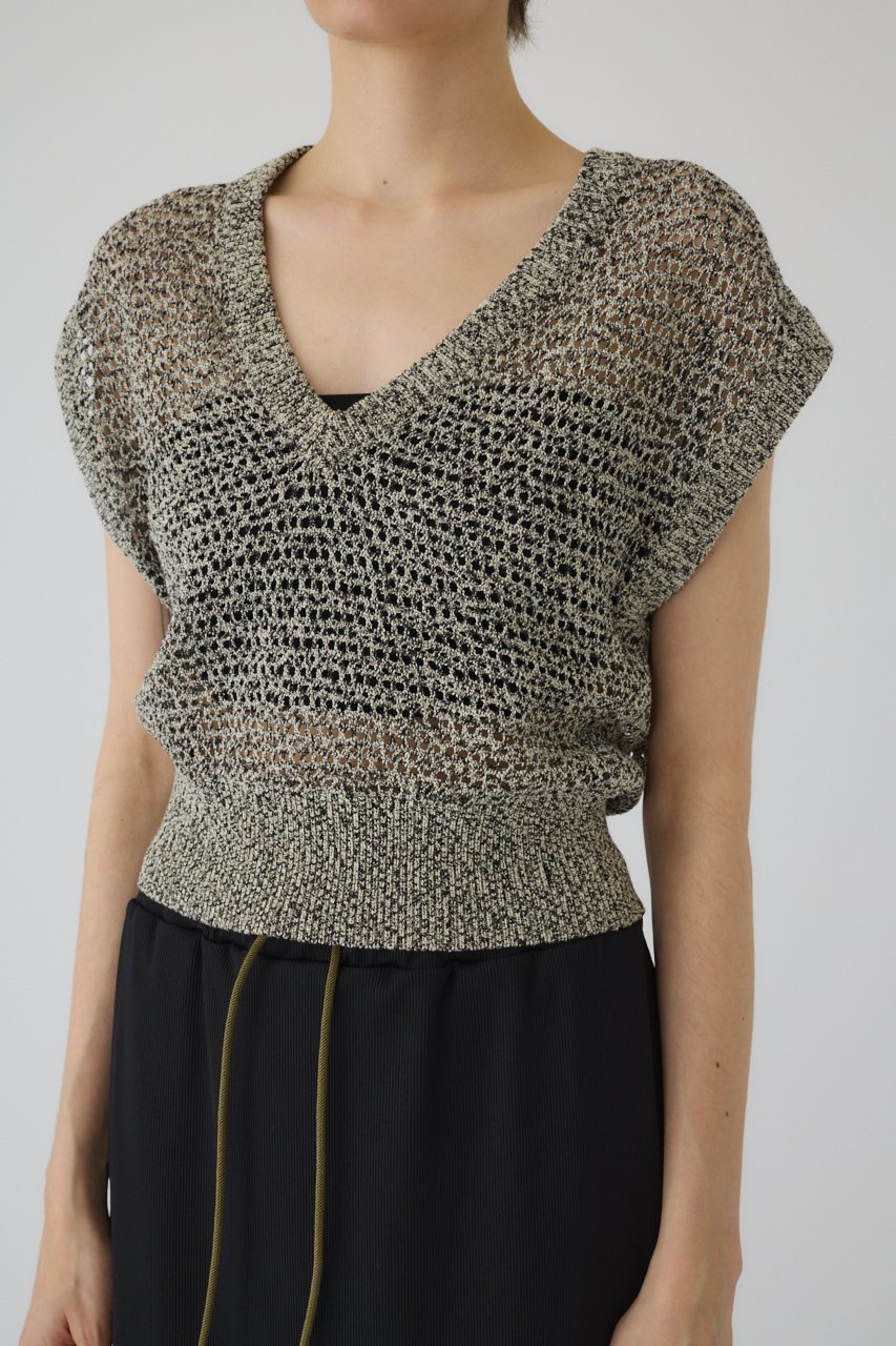 【リムアーク/RIM.ARK】のSummer knit v neck tops/ニット 人気、トレンドファッション・服の通販 founy(ファニー) 　ファッション　Fashion　レディースファッション　WOMEN　トップス・カットソー　Tops/Tshirt　ニット　Knit Tops　プルオーバー　Pullover　おすすめ　Recommend　コンパクト　Compact　ベスト　Vest　夏　Summer　透かし　Watermark　other-2|ID: prp329100004454780 ipo3291000000031251804
