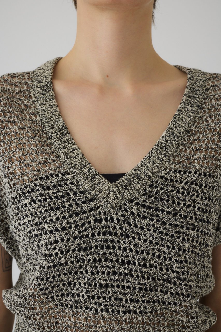 【リムアーク/RIM.ARK】のSummer knit v neck tops/ニット 人気、トレンドファッション・服の通販 founy(ファニー) 　ファッション　Fashion　レディースファッション　Fashion for Women　トップス・カットソー　Cut & Sew Tops　ニット　Knit Tops & Sweaters　カジュアルプルオーバー・ニットトップス　Pullovers & Knit Tops / Casual Pullovers　おすすめ　Recommended / Our Picks　コンパクト　Compact, Small Size　ベスト　Vest, Waistcoat　夏　Summer　透かし　Cut-Out, Lacework　other-7|ID: prp329100004454780 ipo3291000000032961185