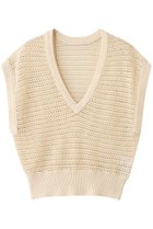 【リムアーク/RIM.ARK】のSummer knit v neck tops/ニット アイボリー|ID:prp329100004454780