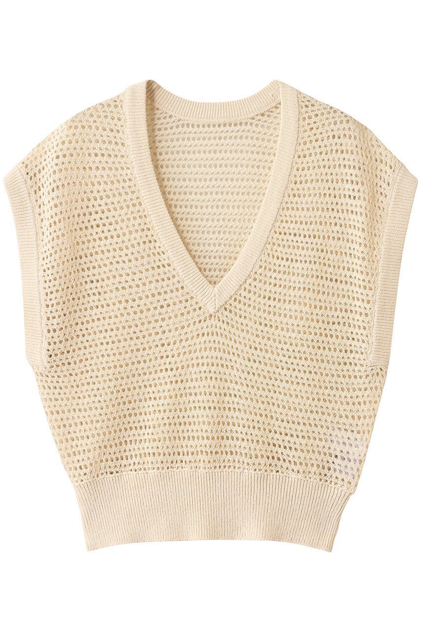 【リムアーク/RIM.ARK】のSummer knit v neck tops/ニット インテリア・キッズ・メンズ・レディースファッション・服の通販 founy(ファニー)  ファッション Fashion レディースファッション Fashion for Women トップス・カットソー Cut & Sew Tops ニット Knit Tops & Sweaters カジュアルプルオーバー・ニットトップス Pullovers & Knit Tops / Casual Pullovers おすすめ Recommended / Our Picks コンパクト Compact, Small Size ベスト Vest, Waistcoat 夏 Summer 透かし Cut-Out, Lacework アイボリー|ID: prp329100004454780 ipo3291000000033964171
