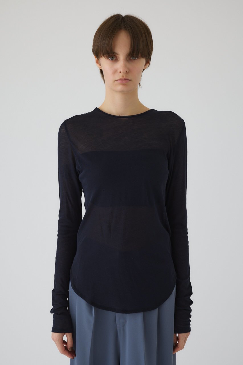 【リムアーク/RIM.ARK】のSoft touch comfy tops/トップス 人気、トレンドファッション・服の通販 founy(ファニー) 　ファッション　Fashion　レディースファッション　Fashion for Women　トップス・カットソー　Cut & Sew Tops　シャツ・ブラウス・オフィスカジュアル　Elegant Blouses & Button-Ups　シアー　Sheer, See-Through　ショート　Short, Short Length　シンプル　Simple, Minimal　スリーブ　Sleeve, Long Sleeve / Short Sleeve　other-2|ID: prp329100004454781 ipo3291000000032884159