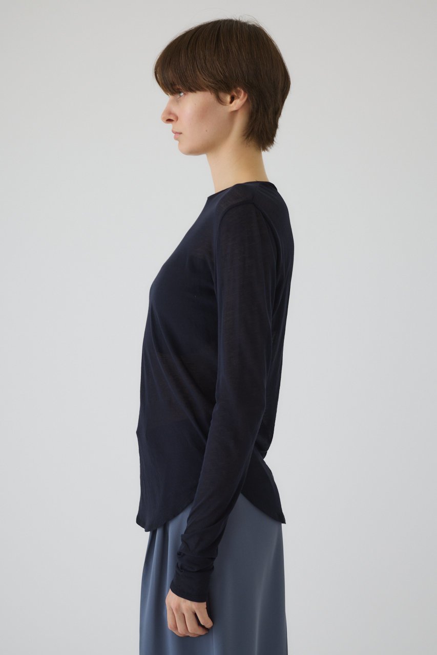【リムアーク/RIM.ARK】のSoft touch comfy tops/トップス 人気、トレンドファッション・服の通販 founy(ファニー) 　ファッション　Fashion　レディースファッション　Fashion for Women　トップス・カットソー　Cut & Sew Tops　シャツ・ブラウス・オフィスカジュアル　Elegant Blouses & Button-Ups　シアー　Sheer, See-Through　ショート　Short, Short Length　シンプル　Simple, Minimal　スリーブ　Sleeve, Long Sleeve / Short Sleeve　other-3|ID: prp329100004454781 ipo3291000000032884163