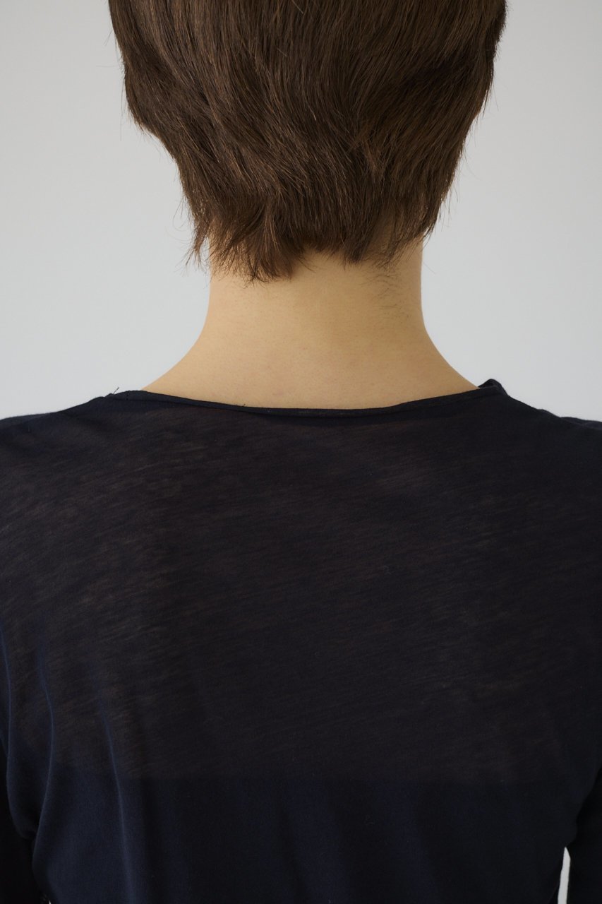 【リムアーク/RIM.ARK】のSoft touch comfy tops/トップス 人気、トレンドファッション・服の通販 founy(ファニー) 　ファッション　Fashion　レディースファッション　Fashion for Women　トップス・カットソー　Cut & Sew Tops　シャツ・ブラウス・オフィスカジュアル　Elegant Blouses & Button-Ups　シアー　Sheer, See-Through　ショート　Short, Short Length　シンプル　Simple, Minimal　スリーブ　Sleeve, Long Sleeve / Short Sleeve　other-8|ID: prp329100004454781 ipo3291000000032884186