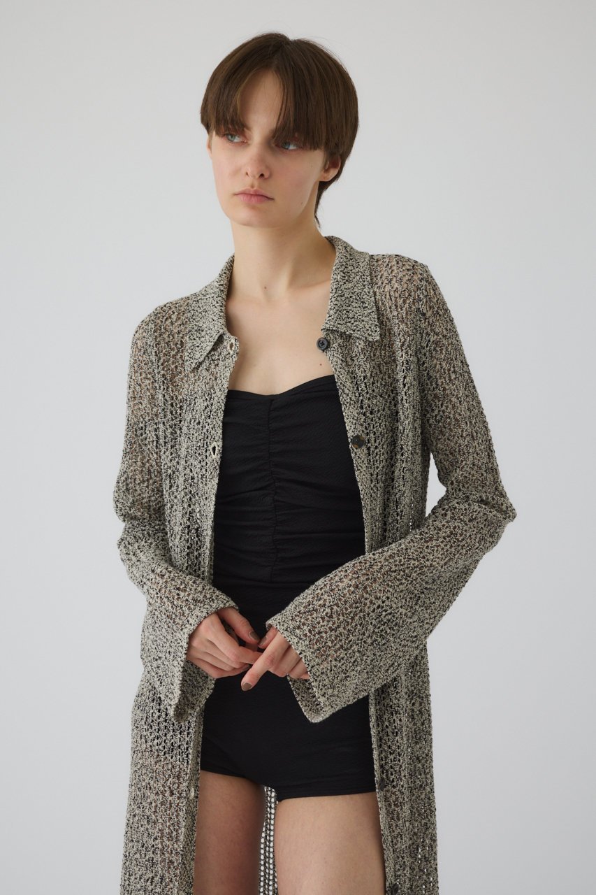 【リムアーク/RIM.ARK】のSummer knit long CD/カーディガン 人気、トレンドファッション・服の通販 founy(ファニー) 　ファッション　Fashion　レディースファッション　Fashion for Women　トップス・カットソー　Cut & Sew Tops　ニット　Knit Tops & Sweaters　カーディガン・羽織り　Layered Style Cardigans　おすすめ　Recommended / Our Picks　カーディガン　Cardigan, Knitwear　セットアップ　Set-Up, Coordinated Outfit　ブラウジング　Blouson Silhouette, Cinched Waist　ロング　Long, Long-Length　夏　Summer　透かし　Cut-Out, Lacework　other-3|ID: prp329100004454785 ipo3291000000032961209