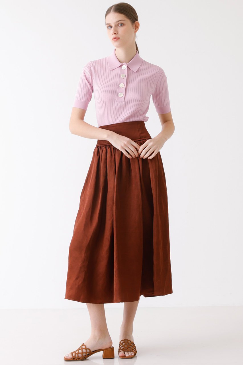 【デザイン ワークス/DESIGN WORKS】のワイドリブポロニット 人気、トレンドファッション・服の通販 founy(ファニー) 　ファッション　Fashion　レディースファッション　Fashion for Women　トップス・カットソー　Cut & Sew Tops　ニット　Knit Tops & Sweaters　カジュアルプルオーバー・ニットトップス　Pullovers & Knit Tops / Casual Pullovers　なめらか　Smooth, Silky Texture　キュプラ　Cupro, Eco Fabric　シンプル　Simple, Minimal　ストレッチ　Stretch, Stretchy Fabric　トレンド　Trend, Trending Now　フェミニン　Feminine, Girly　マニッシュ　Mannish, Boyish　エレガント 上品　Elegant　other-3|ID: prp329100004454787 ipo3291000000035962069