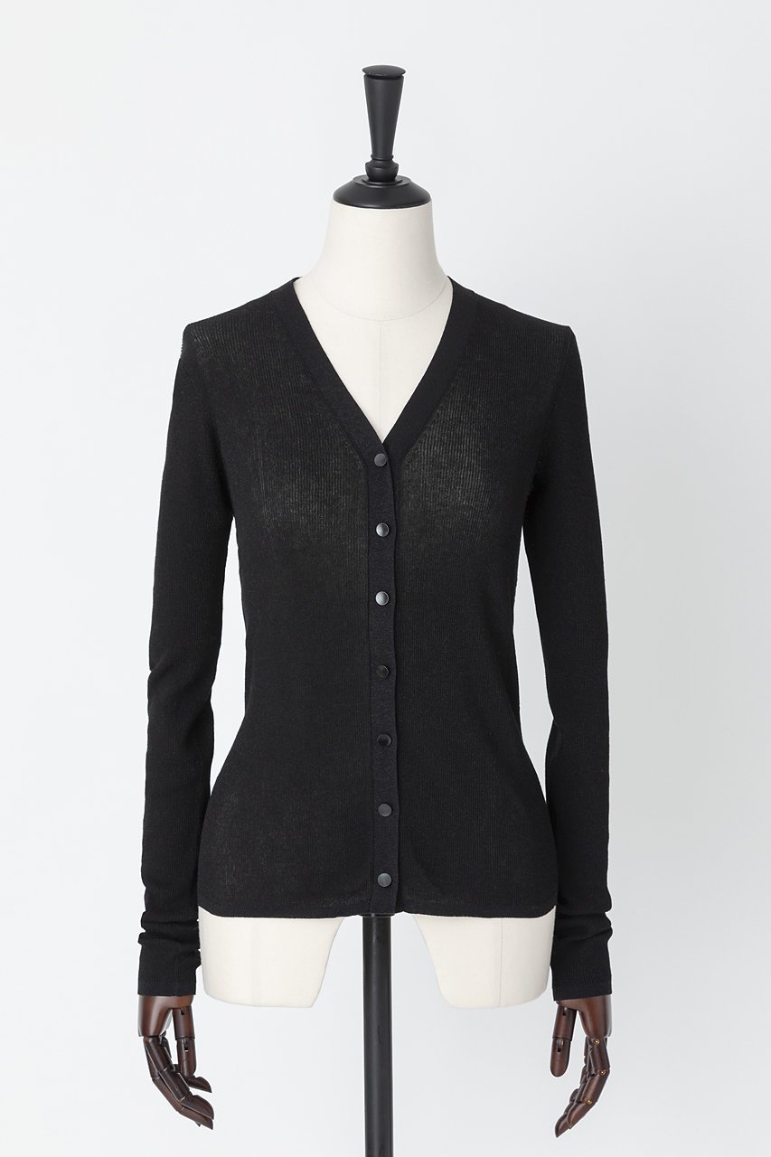 【オーヴィル/EAUVIRE】のVネックカーディガン インテリア・キッズ・メンズ・レディースファッション・服の通販 founy(ファニー) 　ファッション　Fashion　レディースファッション　Fashion for Women　トップス・カットソー　Cut & Sew Tops　ニット　Knit Tops & Sweaters　カーディガン・羽織り　Layered Style Cardigans　Vネックトップス　V-Neck Tops / V-Cut Neckline Shirts　イタリア　Italy　カッティング　Cutting Detail　カーディガン　Cardigan, Knitwear　フィット　Fit, Slim Fit　ブラック|ID: prp329100004456299 ipo3291000000032935320