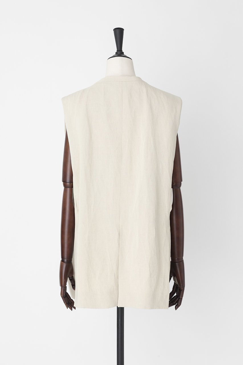【オーヴィル/EAUVIRE】のノーカラージレ 人気、トレンドファッション・服の通販 founy(ファニー) 　ファッション　Fashion　レディースファッション　WOMEN　アウター　Coat Outerwear　ジャケット　Jackets　サテン　Satin　シルク　Silk　ジャケット　Jacket　スリット　Slit　タンブラー　Tumbler　ベスト　Vest　リネン　Linen　other-5|ID: prp329100004456308 ipo3291000000031323860