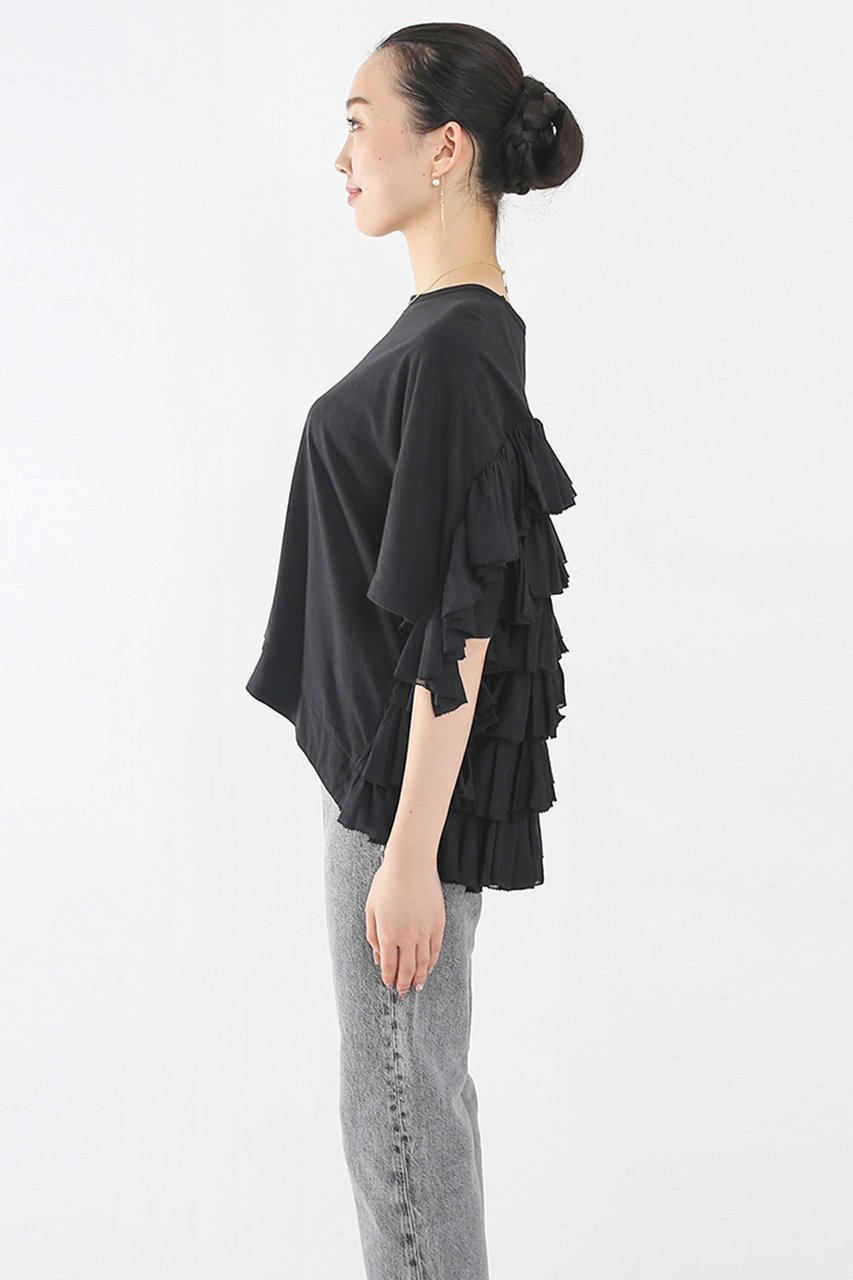 【アユーシ/AAYUSHI】のティアードカットソー 人気、トレンドファッション・服の通販 founy(ファニー) 　ファッション　Fashion　レディースファッション　WOMEN　トップス・カットソー　Tops/Tshirt　シャツ/ブラウス　Shirts/Blouses　ロング / Tシャツ　T-Shirts　カットソー　Cut and Sewn　ショート　Short　シンプル　Simple　スリーブ　Sleeve　デニム　Denim　フリル　Frills　ベーシック　Basic　リラックス　Relax　半袖　Short Sleeve　other-3|ID: prp329100004456311 ipo3291000000031250033