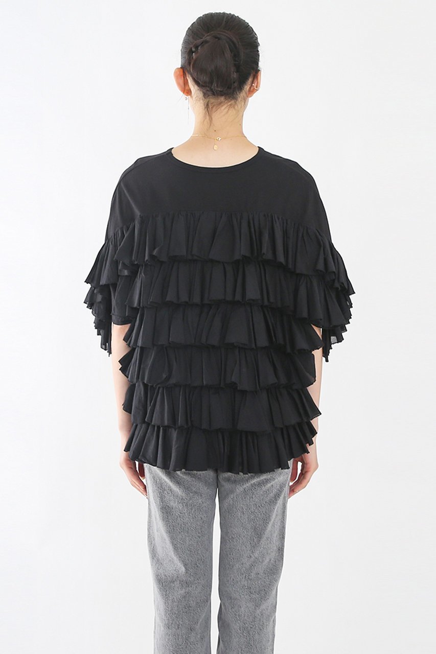 【アユーシ/AAYUSHI】のティアードカットソー 人気、トレンドファッション・服の通販 founy(ファニー) 　ファッション　Fashion　レディースファッション　WOMEN　トップス・カットソー　Tops/Tshirt　シャツ/ブラウス　Shirts/Blouses　ロング / Tシャツ　T-Shirts　カットソー　Cut and Sewn　ショート　Short　シンプル　Simple　スリーブ　Sleeve　デニム　Denim　フリル　Frills　ベーシック　Basic　リラックス　Relax　半袖　Short Sleeve　other-4|ID: prp329100004456311 ipo3291000000031250035
