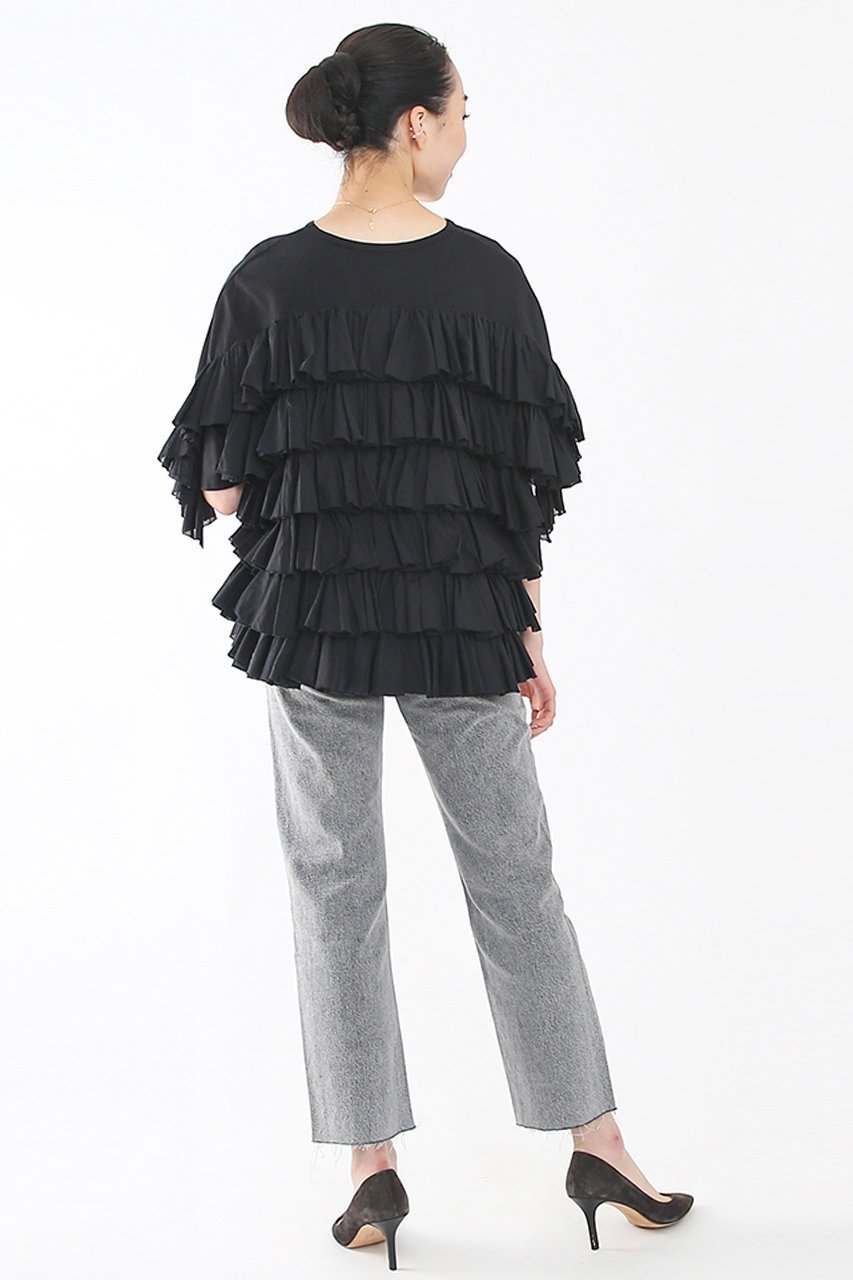 【アユーシ/AAYUSHI】のティアードカットソー 人気、トレンドファッション・服の通販 founy(ファニー) 　ファッション　Fashion　レディースファッション　WOMEN　トップス・カットソー　Tops/Tshirt　シャツ/ブラウス　Shirts/Blouses　ロング / Tシャツ　T-Shirts　カットソー　Cut and Sewn　ショート　Short　シンプル　Simple　スリーブ　Sleeve　デニム　Denim　フリル　Frills　ベーシック　Basic　リラックス　Relax　半袖　Short Sleeve　other-7|ID: prp329100004456311 ipo3291000000031323876