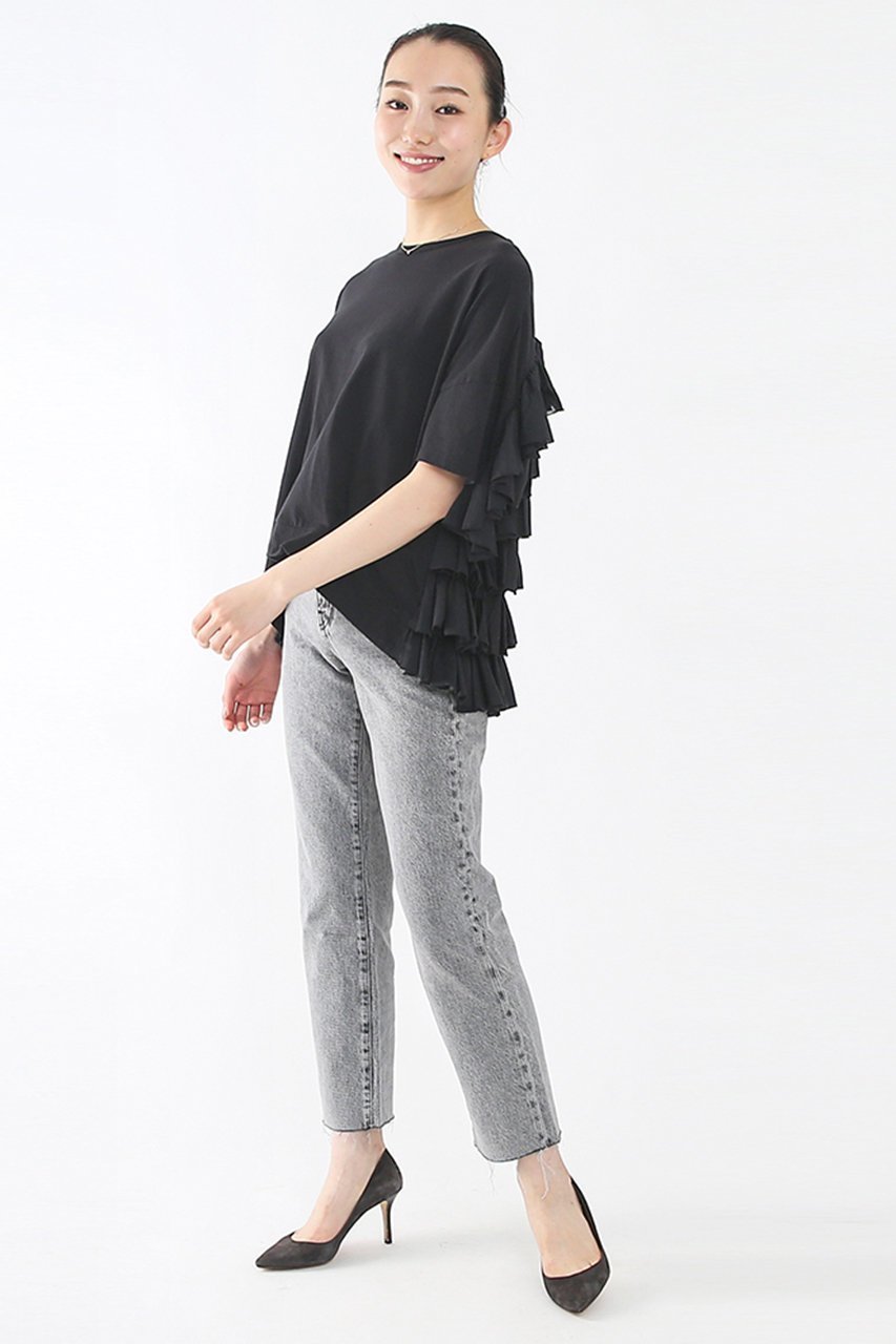 【アユーシ/AAYUSHI】のティアードカットソー 人気、トレンドファッション・服の通販 founy(ファニー) 　ファッション　Fashion　レディースファッション　WOMEN　トップス・カットソー　Tops/Tshirt　シャツ/ブラウス　Shirts/Blouses　ロング / Tシャツ　T-Shirts　カットソー　Cut and Sewn　ショート　Short　シンプル　Simple　スリーブ　Sleeve　デニム　Denim　フリル　Frills　ベーシック　Basic　リラックス　Relax　半袖　Short Sleeve　other-8|ID: prp329100004456311 ipo3291000000031323877