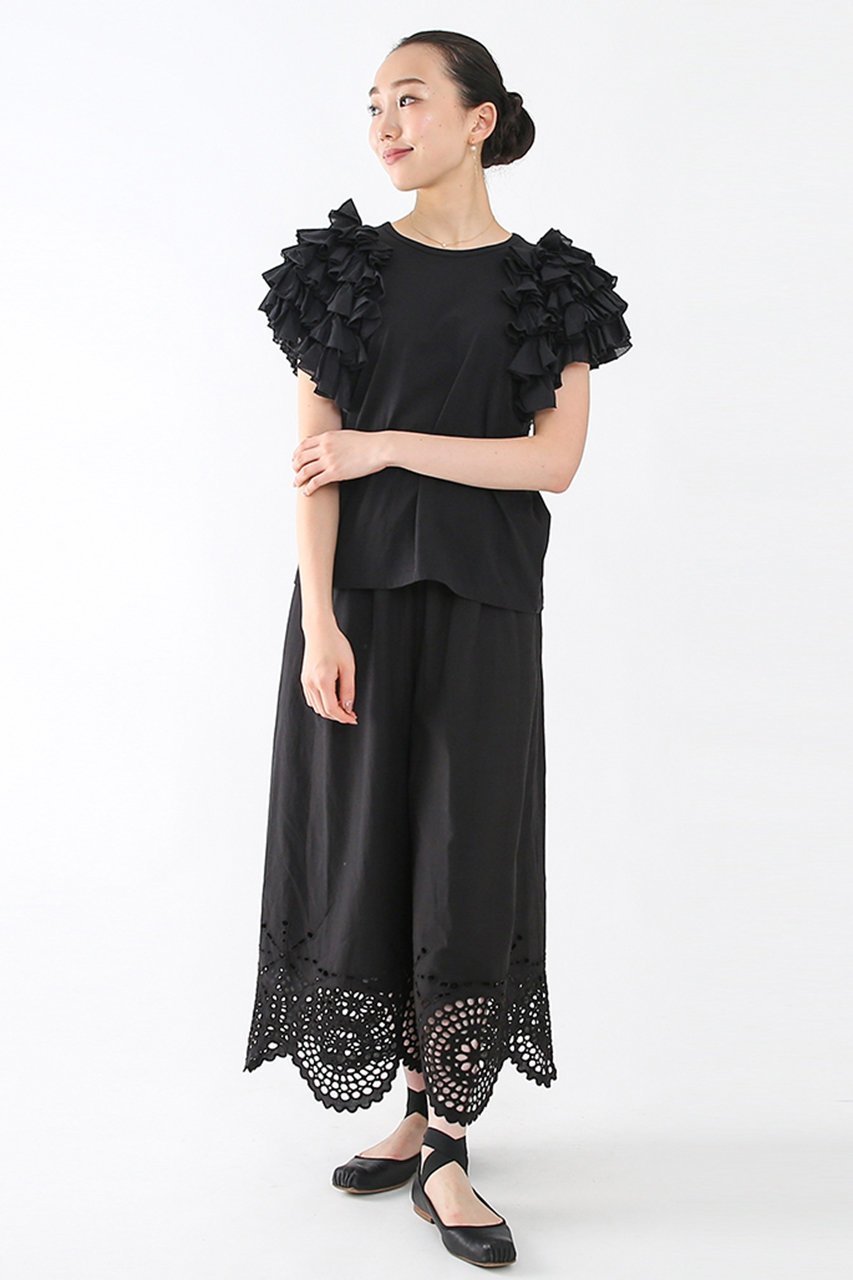【アユーシ/AAYUSHI】のフリルボリュームショルダートップス 人気、トレンドファッション・服の通販 founy(ファニー) 　ファッション　Fashion　レディースファッション　WOMEN　トップス・カットソー　Tops/Tshirt　シャツ/ブラウス　Shirts/Blouses　ロング / Tシャツ　T-Shirts　カットソー　Cut and Sewn　ショート　Short　スリーブ　Sleeve　フェミニン　Feminine　フリル　Frills　other-5|ID: prp329100004456312 ipo3291000000031323878