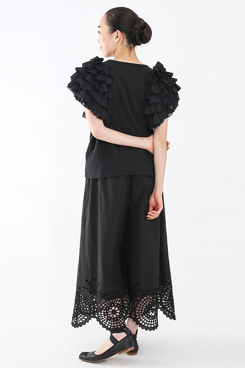 【アユーシ/AAYUSHI】のフリルボリュームショルダートップス 人気、トレンドファッション・服の通販 founy(ファニー) 　ファッション　Fashion　レディースファッション　WOMEN　トップス・カットソー　Tops/Tshirt　シャツ/ブラウス　Shirts/Blouses　ロング / Tシャツ　T-Shirts　カットソー　Cut and Sewn　ショート　Short　スリーブ　Sleeve　フェミニン　Feminine　フリル　Frills　other-8|ID: prp329100004456312 ipo3291000000031323881