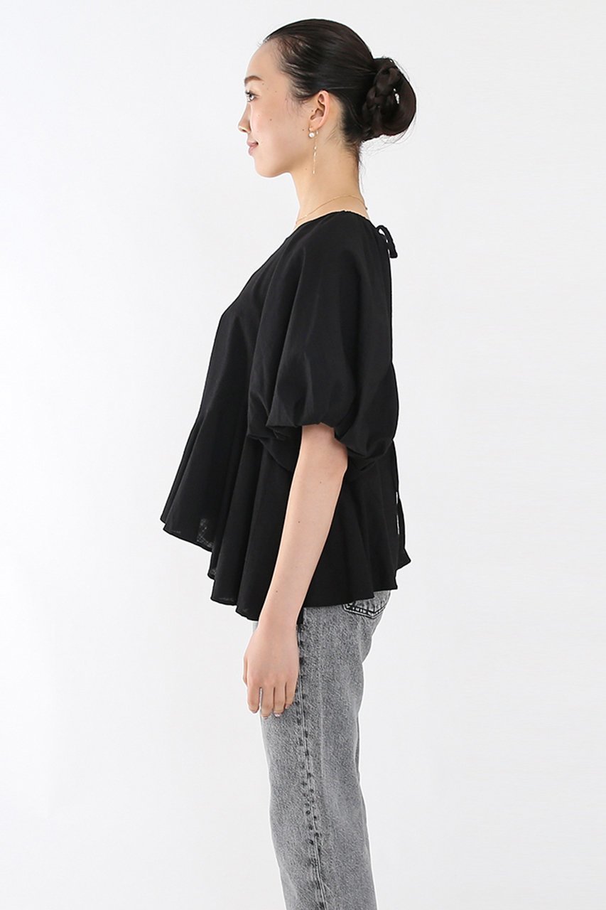 【アユーシ/AAYUSHI】のパフスリーブフレアブラウス 人気、トレンドファッション・服の通販 founy(ファニー) 　ファッション　Fashion　レディースファッション　WOMEN　トップス・カットソー　Tops/Tshirt　シャツ/ブラウス　Shirts/Blouses　ショート　Short　スリーブ　Sleeve　フェミニン　Feminine　フレア　Flare　リボン　Ribbon　other-4|ID: prp329100004456315 ipo3291000000031250056