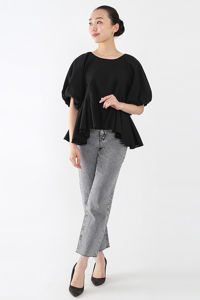 【アユーシ/AAYUSHI】のパフスリーブフレアブラウス 人気、トレンドファッション・服の通販 founy(ファニー) 　ファッション　Fashion　レディースファッション　WOMEN　トップス・カットソー　Tops/Tshirt　シャツ/ブラウス　Shirts/Blouses　ショート　Short　スリーブ　Sleeve　フェミニン　Feminine　フレア　Flare　リボン　Ribbon　other-6|ID: prp329100004456315 ipo3291000000031323889