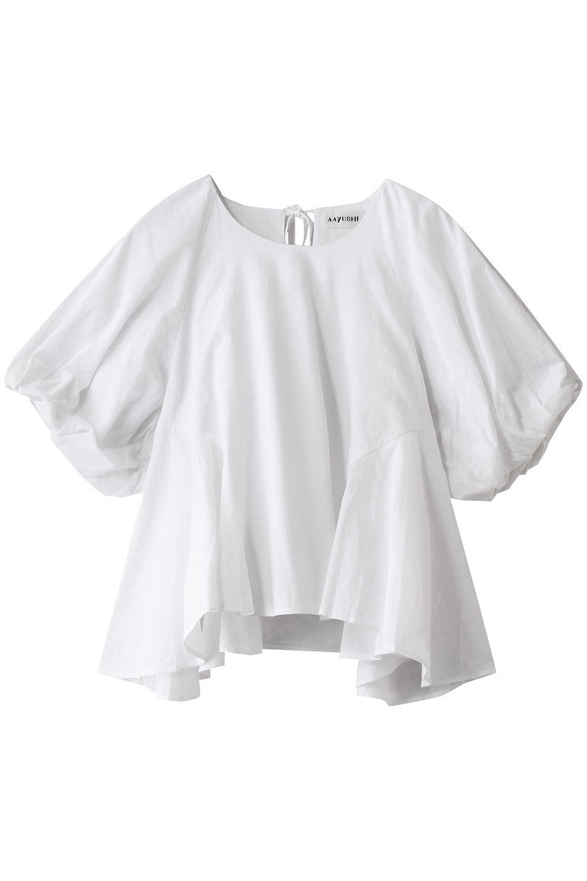 【アユーシ/AAYUSHI】のパフスリーブフレアブラウス 人気、トレンドファッション・服の通販 founy(ファニー) 　ファッション　Fashion　レディースファッション　WOMEN　トップス・カットソー　Tops/Tshirt　シャツ/ブラウス　Shirts/Blouses　ショート　Short　スリーブ　Sleeve　フェミニン　Feminine　フレア　Flare　リボン　Ribbon　 other-1|ID: prp329100004456315 ipo3291000000031604343