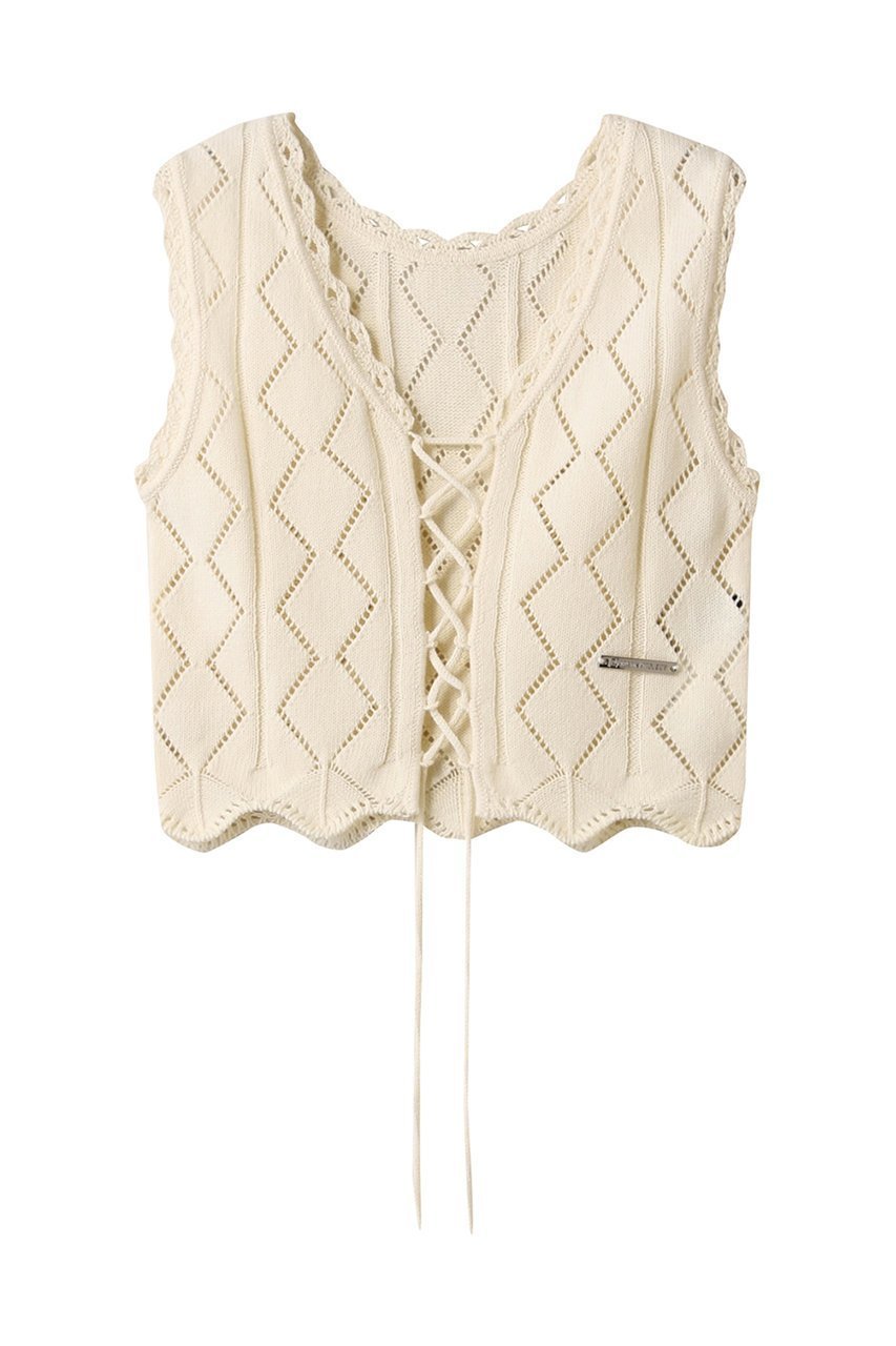 【プランク プロジェクト/PRANK PROJECT】の2WAYレースアップベスト / 2WAY Lace-up Vest インテリア・キッズ・メンズ・レディースファッション・服の通販 founy(ファニー) 　ファッション　Fashion　レディースファッション　Fashion for Women　アウター　Coat / Outerwear Collection　レディースジャケット・軽アウター　Jackets　おすすめ　Recommended / Our Picks　ジャケット　Jacket, Outerwear　スカラップ　Scallop, Scalloped Edge　フロント　Front, Front Design　ベスト　Vest, Waistcoat　レース　Lace, Lace Fabric　透かし　Cut-Out, Lacework　WHT(ホワイト)|ID: prp329100004456320 ipo3291000000032954533