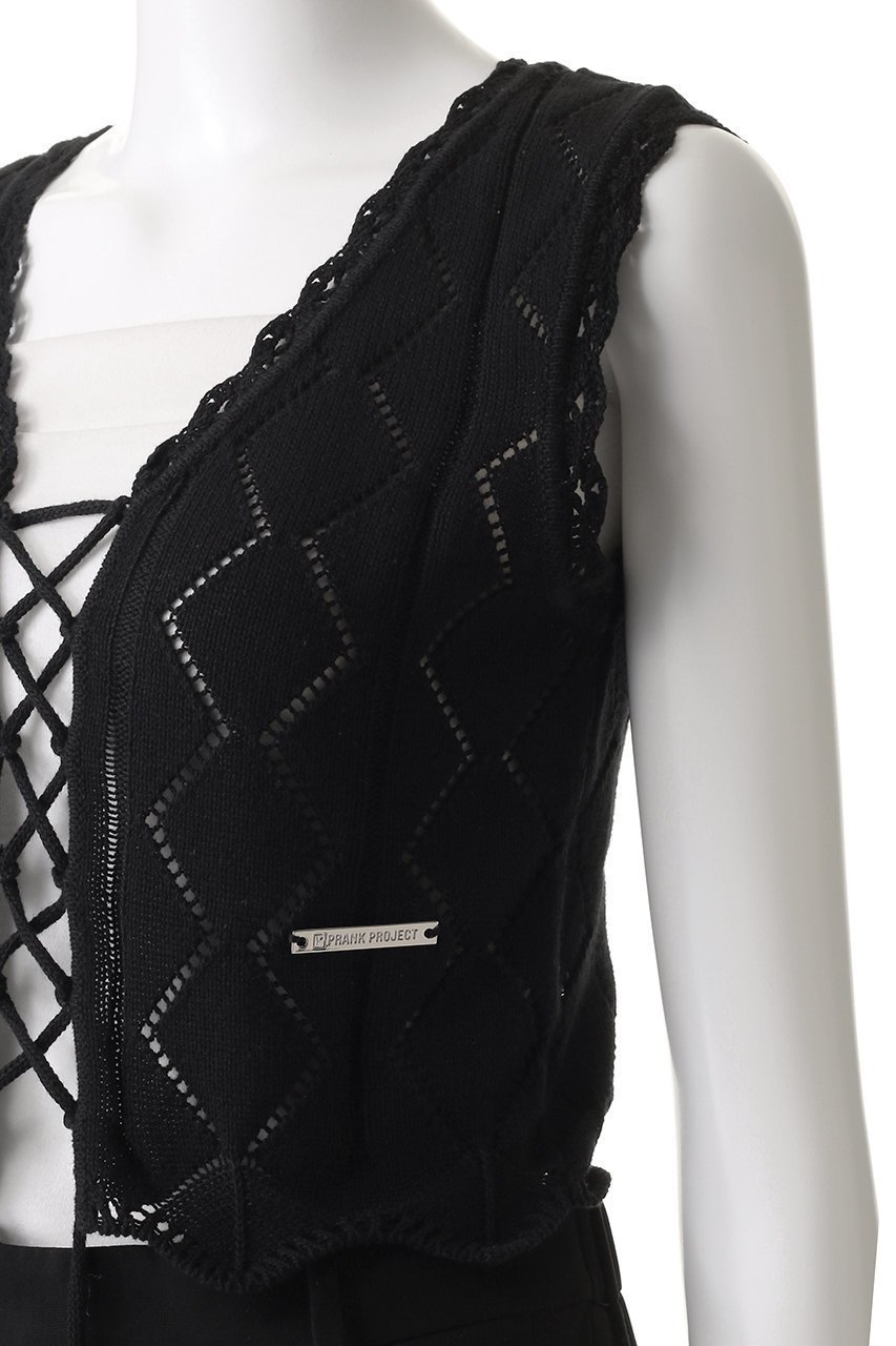 【プランク プロジェクト/PRANK PROJECT】の2WAYレースアップベスト / 2WAY Lace-up Vest 人気、トレンドファッション・服の通販 founy(ファニー) 　ファッション　Fashion　レディースファッション　Fashion for Women　アウター　Coat / Outerwear Collection　レディースジャケット・軽アウター　Jackets　おすすめ　Recommended / Our Picks　ジャケット　Jacket, Outerwear　スカラップ　Scallop, Scalloped Edge　フロント　Front, Front Design　ベスト　Vest, Waistcoat　レース　Lace, Lace Fabric　透かし　Cut-Out, Lacework　other-5|ID: prp329100004456320 ipo3291000000035923454