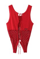 【プランク プロジェクト/PRANK PROJECT】のコイルメッシュコンビニットタンク / Coil Mesh Knit Tank 人気、トレンドファッション・服の通販 founy(ファニー) ファッション Fashion レディースファッション Fashion for Women トップス・カットソー Cut & Sew Tops ニット Knit Tops & Sweaters カジュアルプルオーバー・ニットトップス Pullovers & Knit Tops / Casual Pullovers おすすめ Recommended / Our Picks デニム Denim, Jeans Material メッシュ Mesh, Net Fabric リボン Ribbon, Bow thumbnail RED(レッド)|ID: prp329100004456322 ipo3291000000032924565