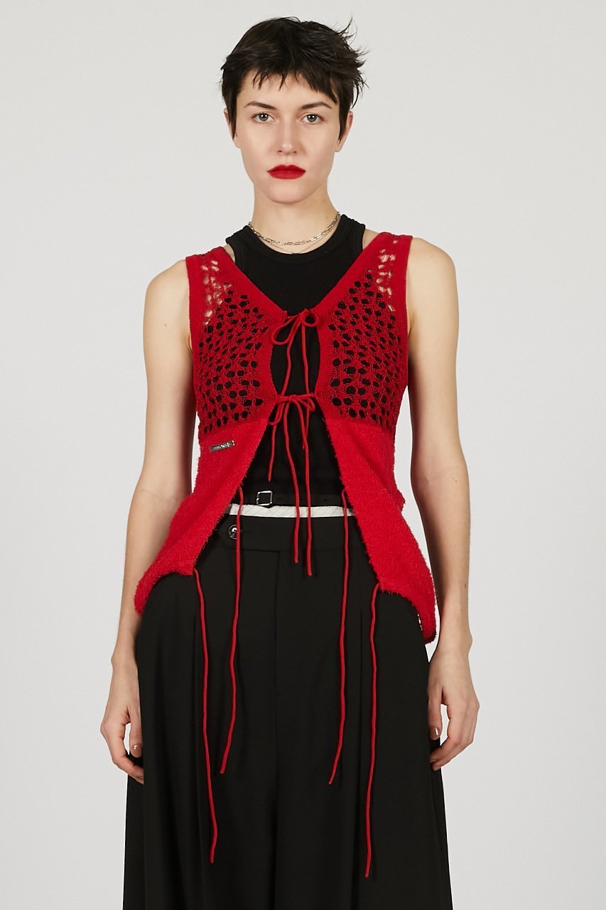 【プランク プロジェクト/PRANK PROJECT】のコイルメッシュコンビニットタンク / Coil Mesh Knit Tank 人気、トレンドファッション・服の通販 founy(ファニー) 　ファッション　Fashion　レディースファッション　Fashion for Women　トップス・カットソー　Cut & Sew Tops　ニット　Knit Tops & Sweaters　カジュアルプルオーバー・ニットトップス　Pullovers & Knit Tops / Casual Pullovers　おすすめ　Recommended / Our Picks　デニム　Denim, Jeans Material　メッシュ　Mesh, Net Fabric　リボン　Ribbon, Bow　other-7|ID: prp329100004456322 ipo3291000000032924615