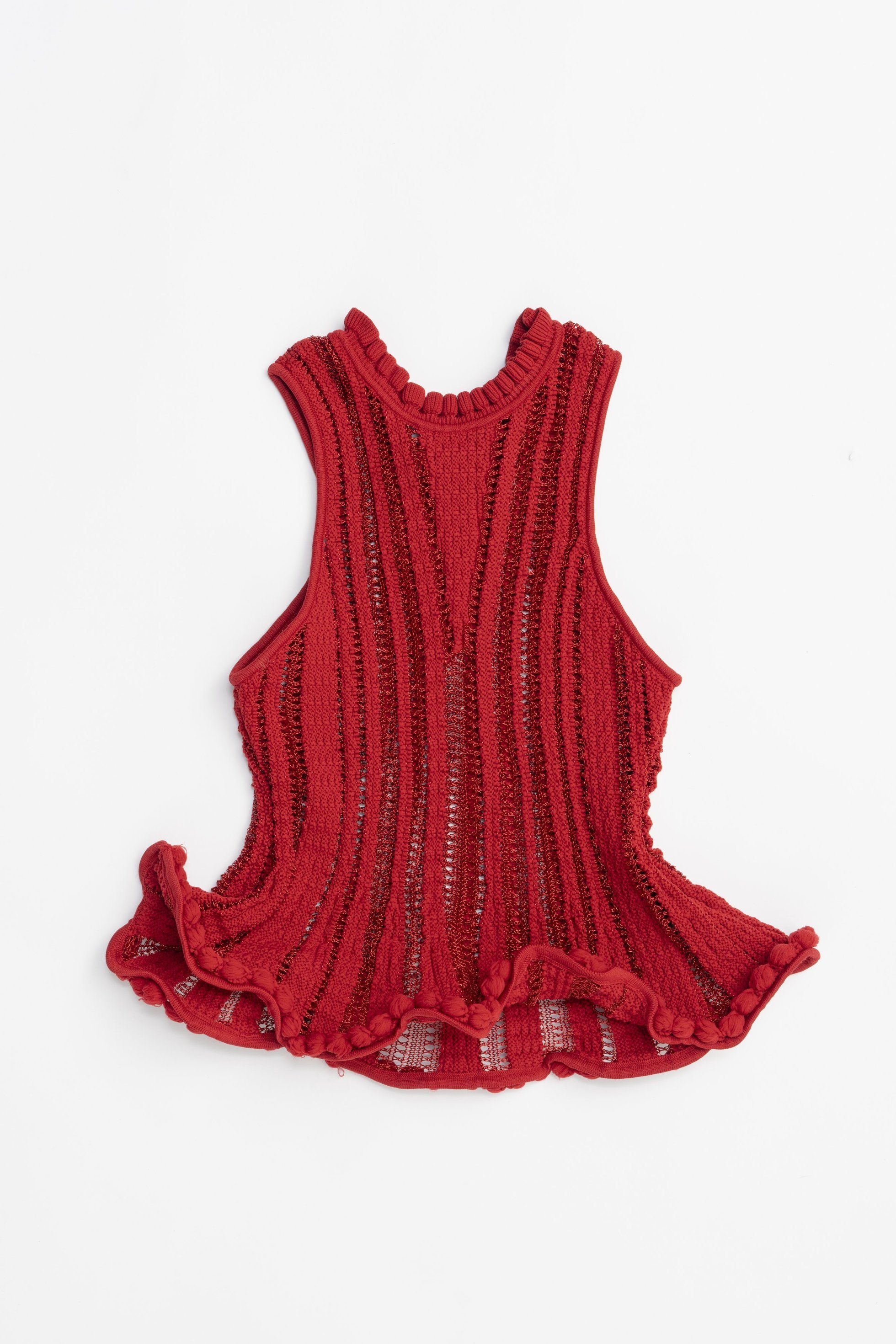 【プランク プロジェクト/PRANK PROJECT】のウェーブヘムポップコーンニットタンク / Wave Hem Popcorn Knit Tank 人気、トレンドファッション・服の通販 founy(ファニー) 　ファッション　Fashion　レディースファッション　WOMEN　トップス・カットソー　Tops/Tshirt　ニット　Knit Tops　プルオーバー　Pullover　ストライプ　Stripe　ストレート　Straight　タンク　Tank　デニム　Denim　フリル　Frills　ヘムライン　Hemline　ワイド　Wide　ワイヤー　Wire　other-3|ID: prp329100004456323 ipo3291000000031239573