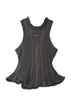 【プランク プロジェクト/PRANK PROJECT】のウェーブヘムポップコーンニットタンク / Wave Hem Popcorn Knit Tank 人気、トレンドファッション・服の通販 founy(ファニー) ファッション Fashion レディースファッション Fashion for Women トップス・カットソー Cut & Sew Tops ニット Knit Tops & Sweaters カジュアルプルオーバー・ニットトップス Pullovers & Knit Tops / Casual Pullovers ストライプ Stripe, Striped Pattern ストレート Straight, Straight Cut タンク Tank Top, Sleeveless Top デニム Denim, Jeans Material フリル Frill, Ruffle ヘムライン Hemline, Bottom Cut ワイド Wide, Wide Fit ワイヤー Wire, Wired Bra thumbnail GRY(グレー)|ID: prp329100004456323 ipo3291000000035721590