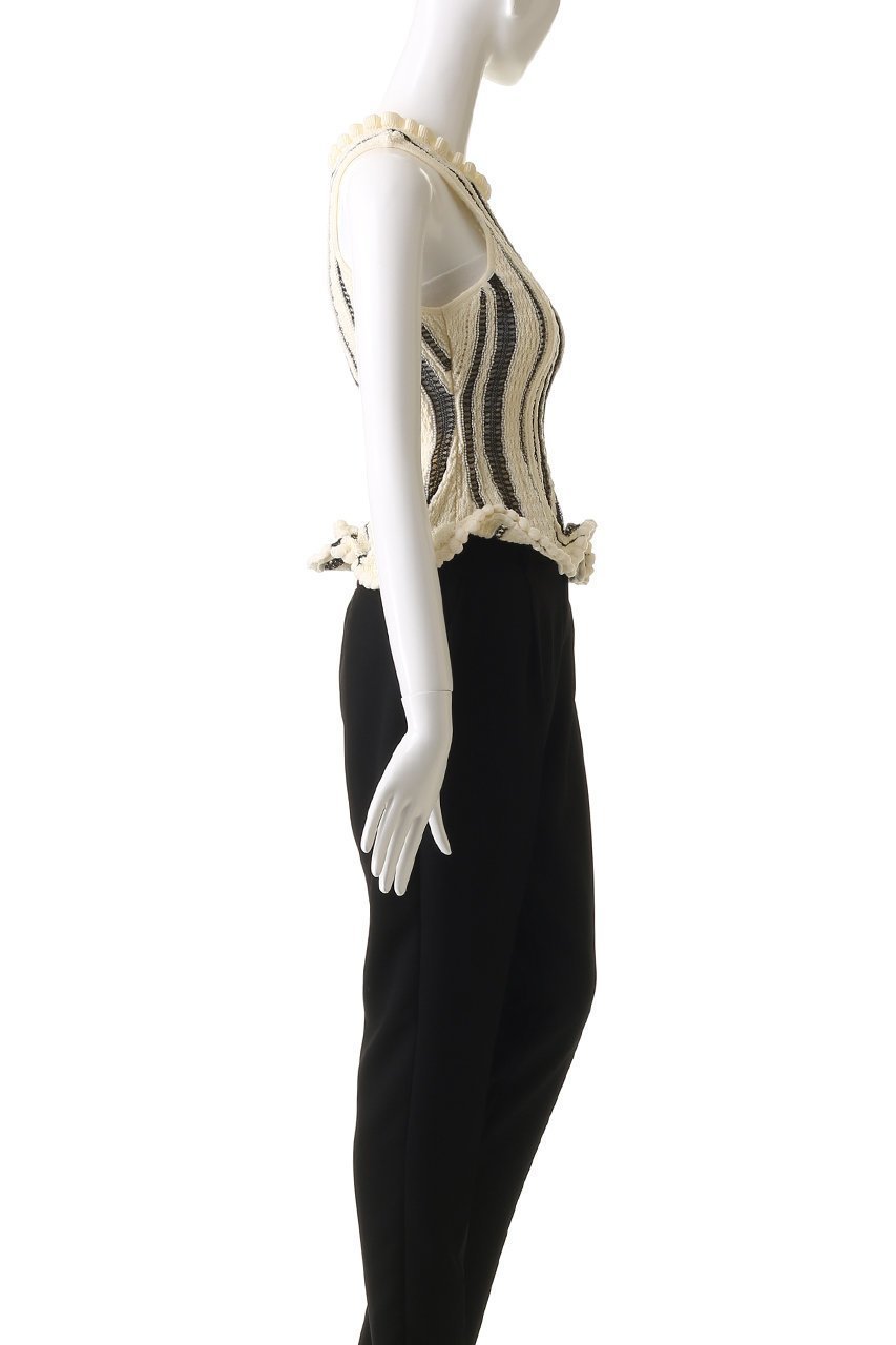 【プランク プロジェクト/PRANK PROJECT】のウェーブヘムポップコーンニットタンク / Wave Hem Popcorn Knit Tank 人気、トレンドファッション・服の通販 founy(ファニー) 　ファッション　Fashion　レディースファッション　Fashion for Women　トップス・カットソー　Cut & Sew Tops　ニット　Knit Tops & Sweaters　カジュアルプルオーバー・ニットトップス　Pullovers & Knit Tops / Casual Pullovers　ストライプ　Stripe, Striped Pattern　ストレート　Straight, Straight Cut　タンク　Tank Top, Sleeveless Top　デニム　Denim, Jeans Material　フリル　Frill, Ruffle　ヘムライン　Hemline, Bottom Cut　ワイド　Wide, Wide Fit　ワイヤー　Wire, Wired Bra　other-3|ID: prp329100004456323 ipo3291000000036020132