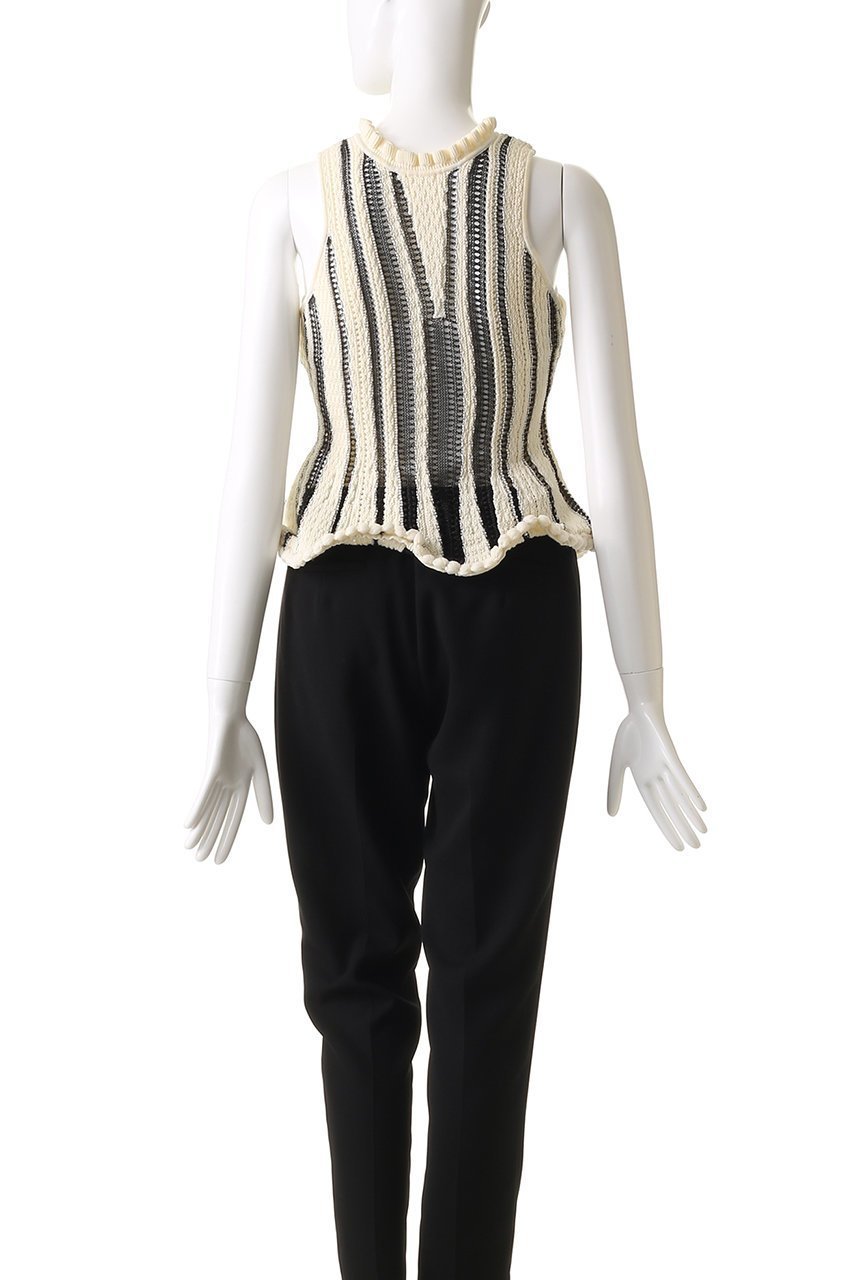 【プランク プロジェクト/PRANK PROJECT】のウェーブヘムポップコーンニットタンク / Wave Hem Popcorn Knit Tank 人気、トレンドファッション・服の通販 founy(ファニー) 　ファッション　Fashion　レディースファッション　Fashion for Women　トップス・カットソー　Cut & Sew Tops　ニット　Knit Tops & Sweaters　カジュアルプルオーバー・ニットトップス　Pullovers & Knit Tops / Casual Pullovers　ストライプ　Stripe, Striped Pattern　ストレート　Straight, Straight Cut　タンク　Tank Top, Sleeveless Top　デニム　Denim, Jeans Material　フリル　Frill, Ruffle　ヘムライン　Hemline, Bottom Cut　ワイド　Wide, Wide Fit　ワイヤー　Wire, Wired Bra　other-4|ID: prp329100004456323 ipo3291000000036020133