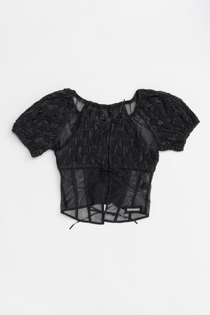 【プランク プロジェクト/PRANK PROJECT】のスモッキングパフトップ / Smocking Puff Top インテリア・キッズ・メンズ・レディースファッション・服の通販 founy(ファニー) https://founy.com/ ファッション Fashion レディースファッション WOMEN トップス・カットソー Tops/Tshirt シャツ/ブラウス Shirts/Blouses おすすめ Recommend カーゴパンツ Cargo Pants コルセット Corset コンビ Combination シャーリング Shirring ショート Short スリーブ Sleeve メッシュ Mesh NEW・新作・新着・新入荷 New Arrivals |ID: prp329100004456324 ipo3291000000031184103