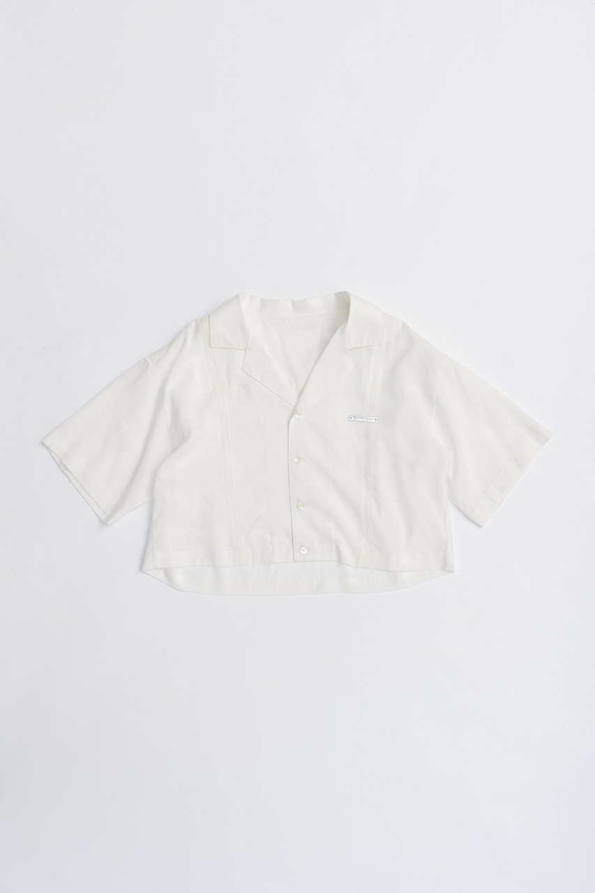 【プランク プロジェクト/PRANK PROJECT】のシアーオープンカラーシャツ / Sheer Open Collar Shirt インテリア・キッズ・メンズ・レディースファッション・服の通販 founy(ファニー) 　ファッション　Fashion　レディースファッション　WOMEN　トップス・カットソー　Tops/Tshirt　シャツ/ブラウス　Shirts/Blouses　キュプラ　Cupra　クロップド　Cropped　シアー　Sheer　ショート　Short　スリーブ　Sleeve　夏　Summer　WHT(ホワイト)|ID: prp329100004456325 ipo3291000000031184108