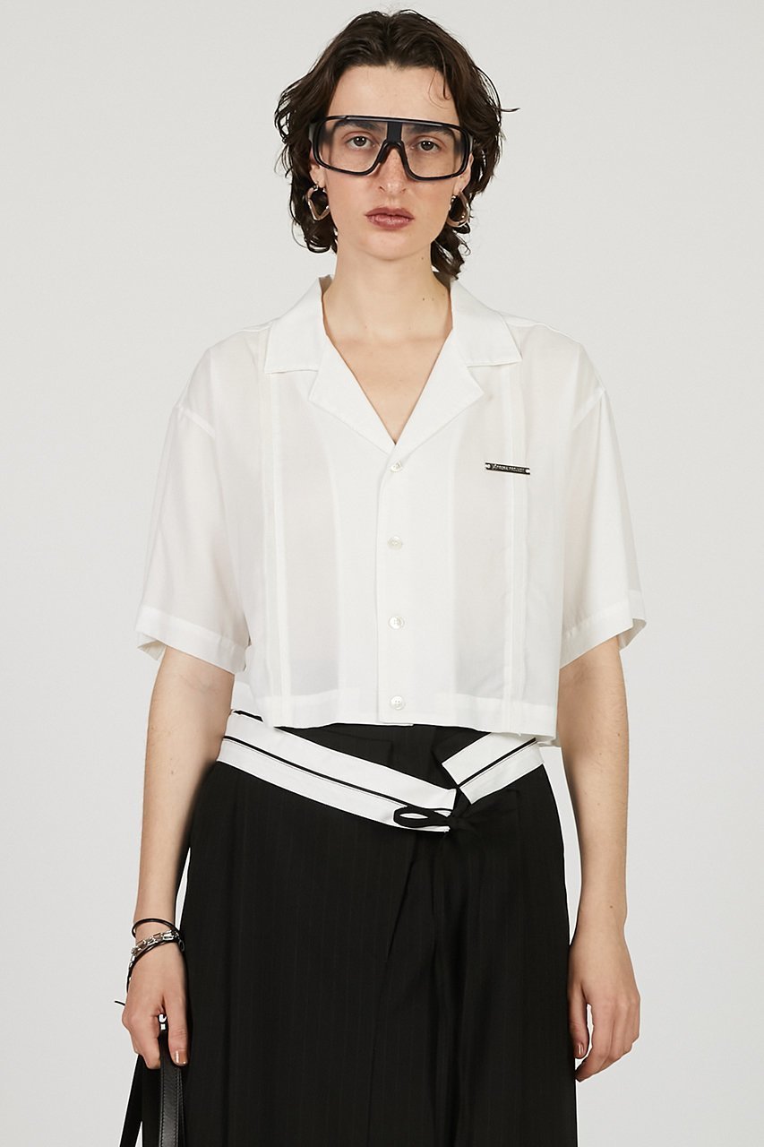 【プランク プロジェクト/PRANK PROJECT】のシアーオープンカラーシャツ / Sheer Open Collar Shirt 人気、トレンドファッション・服の通販 founy(ファニー) 　ファッション　Fashion　レディースファッション　WOMEN　トップス・カットソー　Tops/Tshirt　シャツ/ブラウス　Shirts/Blouses　キュプラ　Cupra　クロップド　Cropped　シアー　Sheer　ショート　Short　スリーブ　Sleeve　夏　Summer　other-2|ID: prp329100004456325 ipo3291000000031250102