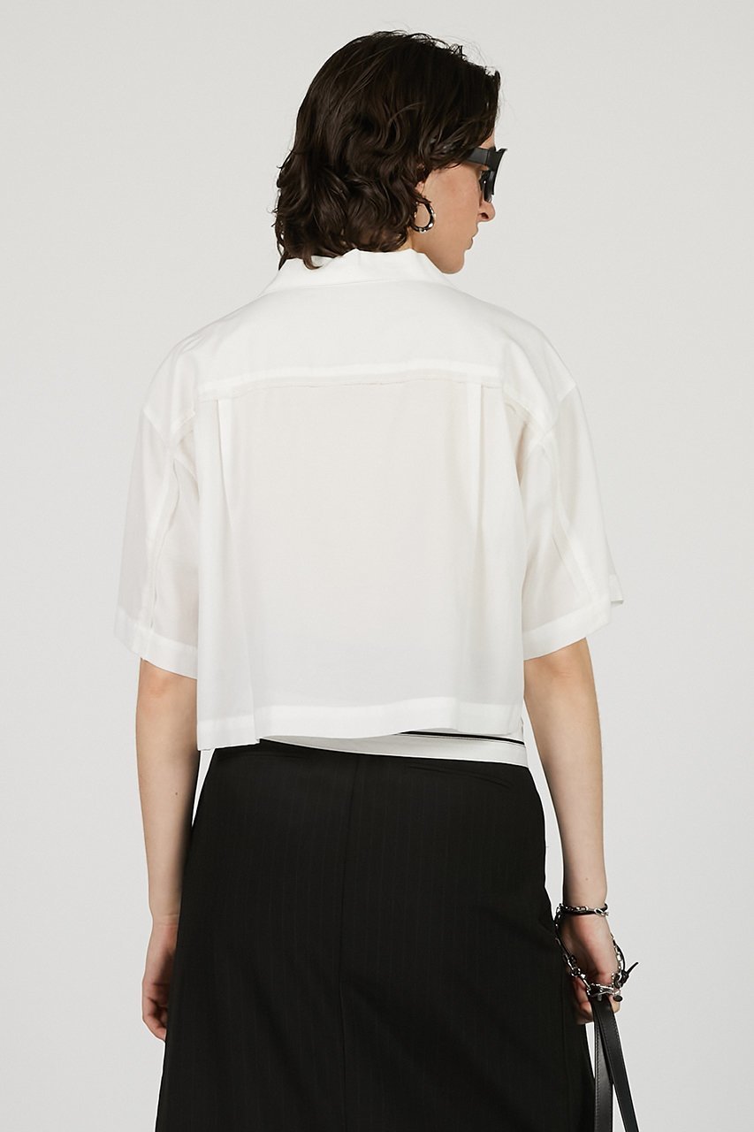 【プランク プロジェクト/PRANK PROJECT】のシアーオープンカラーシャツ / Sheer Open Collar Shirt 人気、トレンドファッション・服の通販 founy(ファニー) 　ファッション　Fashion　レディースファッション　WOMEN　トップス・カットソー　Tops/Tshirt　シャツ/ブラウス　Shirts/Blouses　キュプラ　Cupra　クロップド　Cropped　シアー　Sheer　ショート　Short　スリーブ　Sleeve　夏　Summer　other-4|ID: prp329100004456325 ipo3291000000031250106
