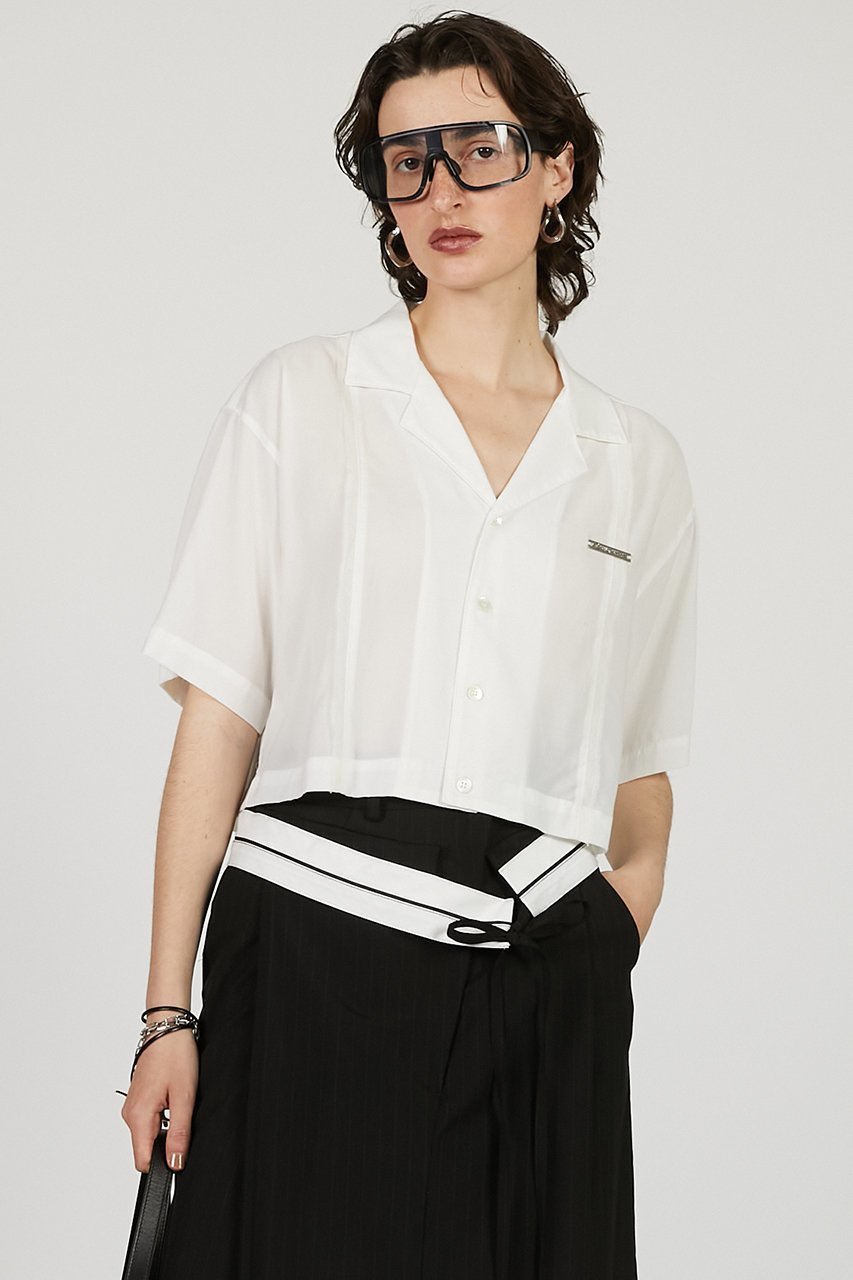 【プランク プロジェクト/PRANK PROJECT】のシアーオープンカラーシャツ / Sheer Open Collar Shirt 人気、トレンドファッション・服の通販 founy(ファニー) 　ファッション　Fashion　レディースファッション　WOMEN　トップス・カットソー　Tops/Tshirt　シャツ/ブラウス　Shirts/Blouses　キュプラ　Cupra　クロップド　Cropped　シアー　Sheer　ショート　Short　スリーブ　Sleeve　夏　Summer　other-6|ID: prp329100004456325 ipo3291000000031323911