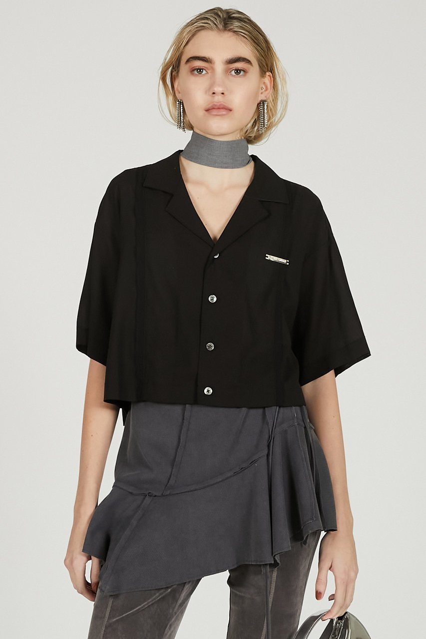 【プランク プロジェクト/PRANK PROJECT】のシアーオープンカラーシャツ / Sheer Open Collar Shirt 人気、トレンドファッション・服の通販 founy(ファニー) ファッション Fashion レディースファッション Fashion for Women トップス・カットソー Cut & Sew Tops シャツ・ブラウス・オフィスカジュアル Elegant Blouses & Button-Ups キュプラ Cupro, Eco Fabric クロップド Cropped, Short Length シアー Sheer, See-Through ショート Short, Short Length スリーブ Sleeve, Long Sleeve / Short Sleeve 夏 Summer other-8|ID: prp329100004456325 ipo3291000000036046234