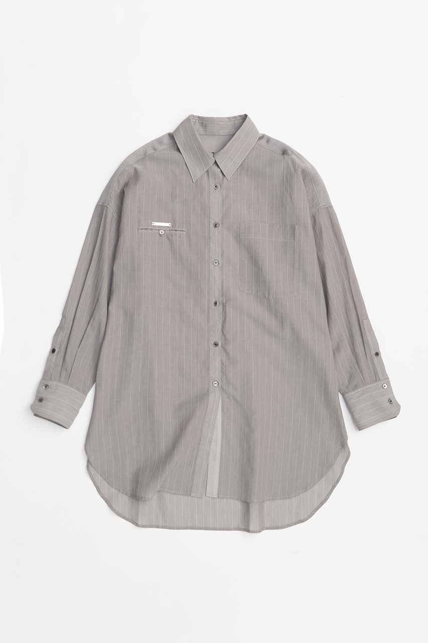 【プランク プロジェクト/PRANK PROJECT】のコットンボイルビッグシャツ / Cotton Voile Big Shirt インテリア・キッズ・メンズ・レディースファッション・服の通販 founy(ファニー) 　ファッション　Fashion　レディースファッション　WOMEN　トップス・カットソー　Tops/Tshirt　シャツ/ブラウス　Shirts/Blouses　ショート　Short　シルク　Silk　スリーブ　Sleeve　ビッグ　Big　ヨーク　Yoke　GRY(グレー)|ID: prp329100004456326 ipo3291000000031184112