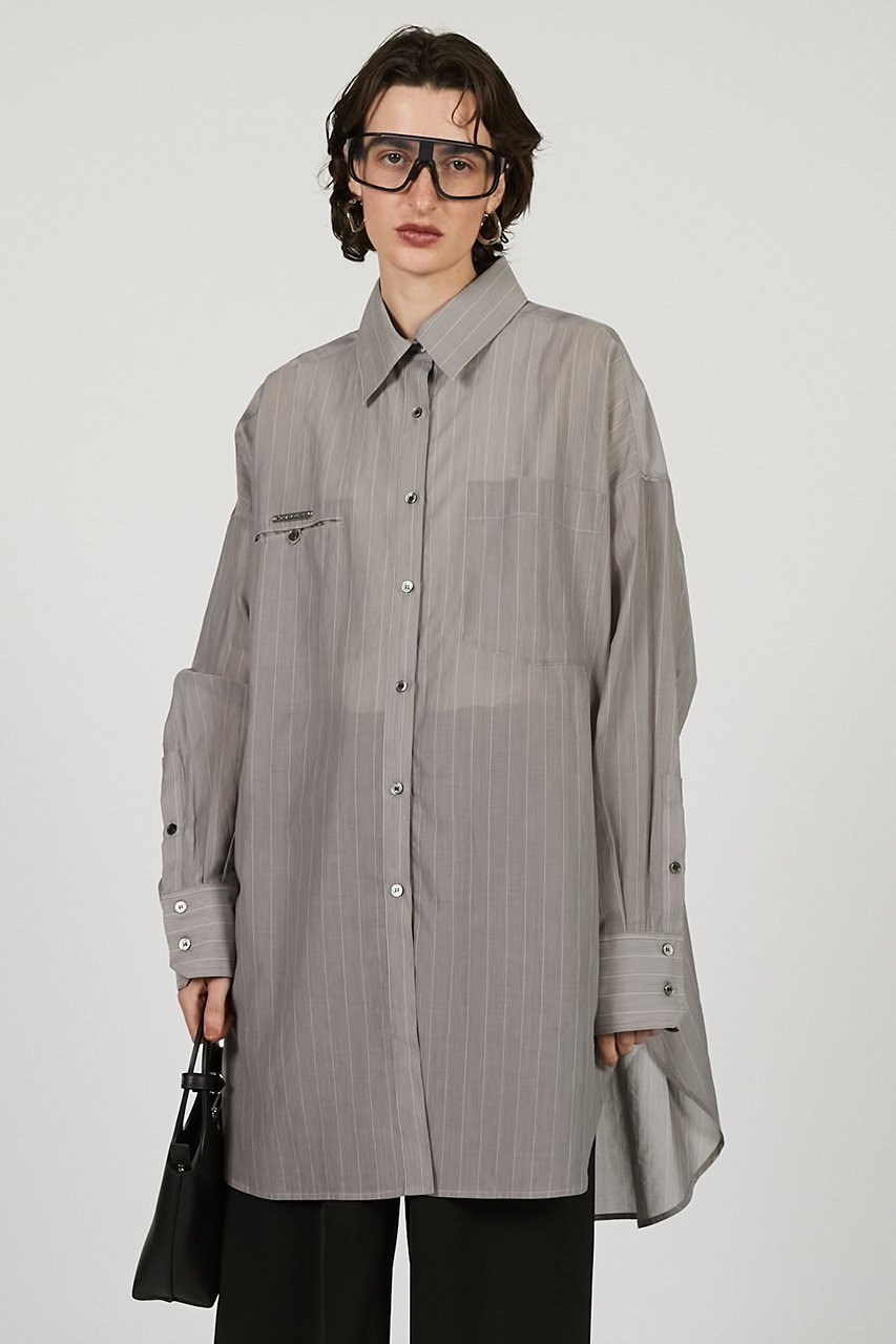 【プランク プロジェクト/PRANK PROJECT】のコットンボイルビッグシャツ / Cotton Voile Big Shirt 人気、トレンドファッション・服の通販 founy(ファニー) 　ファッション　Fashion　レディースファッション　WOMEN　トップス・カットソー　Tops/Tshirt　シャツ/ブラウス　Shirts/Blouses　ショート　Short　シルク　Silk　スリーブ　Sleeve　ビッグ　Big　ヨーク　Yoke　other-8|ID: prp329100004456326 ipo3291000000031323915