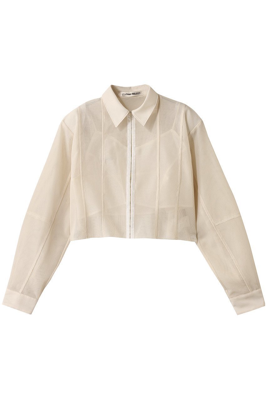 【プランク プロジェクト/PRANK PROJECT】のビスチェレイヤードメッシュシャツ / Bustier Layered Mesh Shirt インテリア・キッズ・メンズ・レディースファッション・服の通販 founy(ファニー) 　ファッション　Fashion　レディースファッション　Fashion for Women　トップス・カットソー　Cut & Sew Tops　シャツ・ブラウス・オフィスカジュアル　Elegant Blouses & Button-Ups　ビスチェ　Bustiers & Corset Tops / Layered Bustier Style　オーガンジー　Organza Fabric　シアー　Sheer, See-Through　ショート　Short, Short Length　スリーブ　Sleeve, Long Sleeve / Short Sleeve　ドッキング　Docking, Mixed Material　ビスチェ　Bustier, Corset Top　フロント　Front, Front Design　メッシュ　Mesh, Net Fabric　夏　Summer　WHT(ホワイト)|ID: prp329100004456327 ipo3291000000032905349